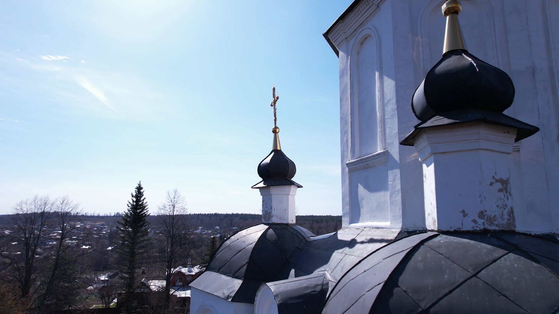 церковь, руза,видео с коптера,