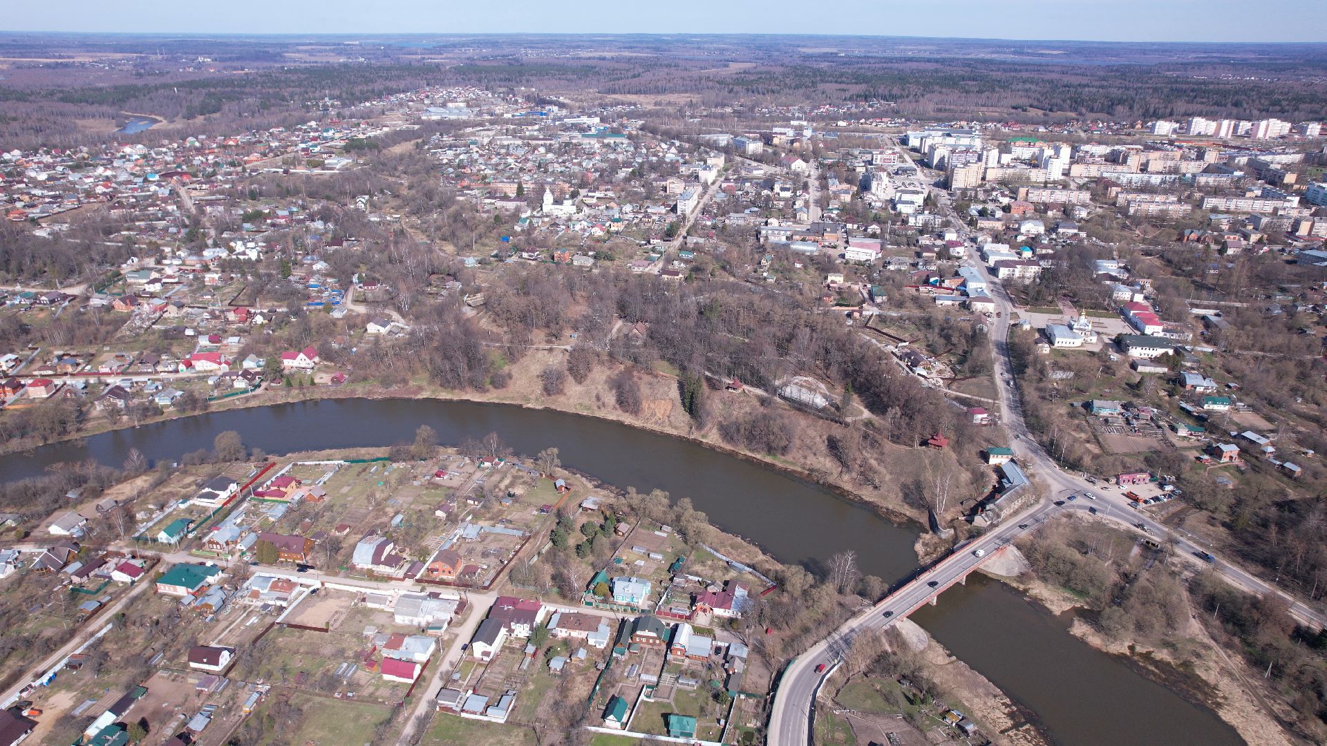 руза, парк, городок,видео с коптера,