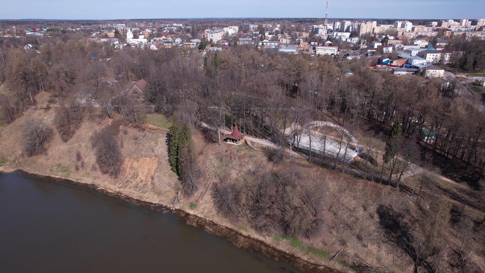 руза, парк, городок,видео с коптера,