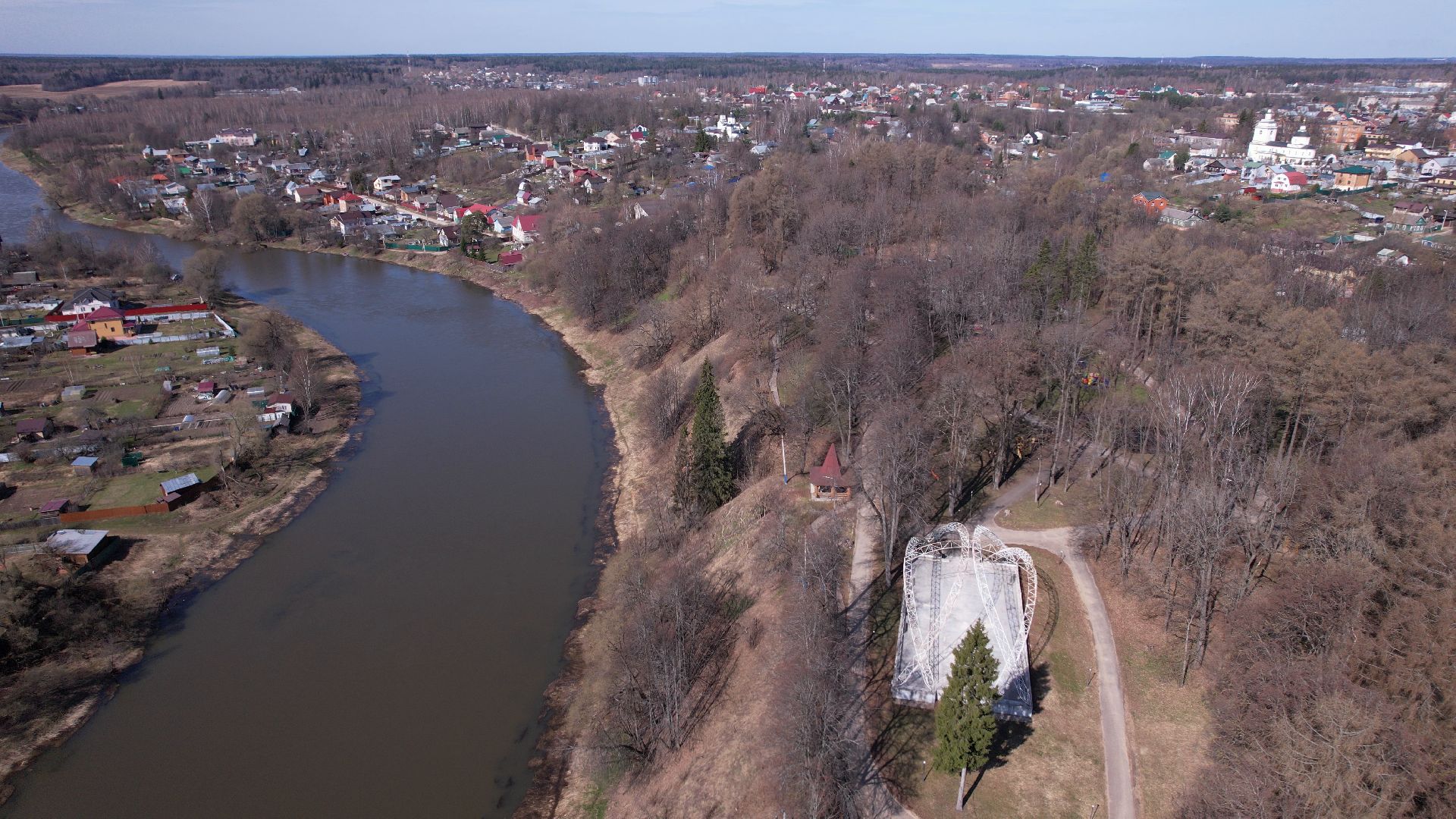 руза, парк, городок,видео с коптера,