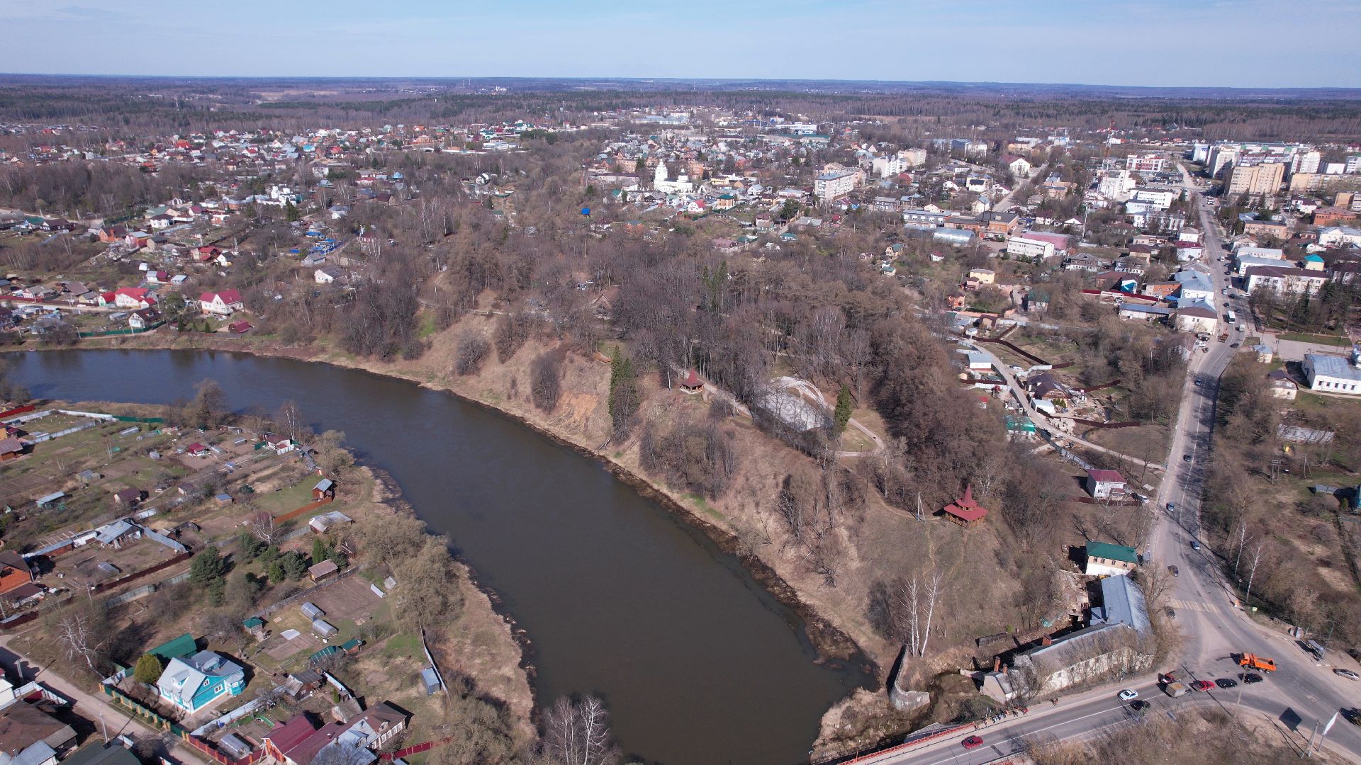руза, парк, городок,видео с коптера,