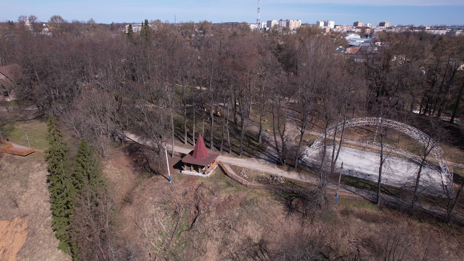 руза, парк, городок,видео с коптера,