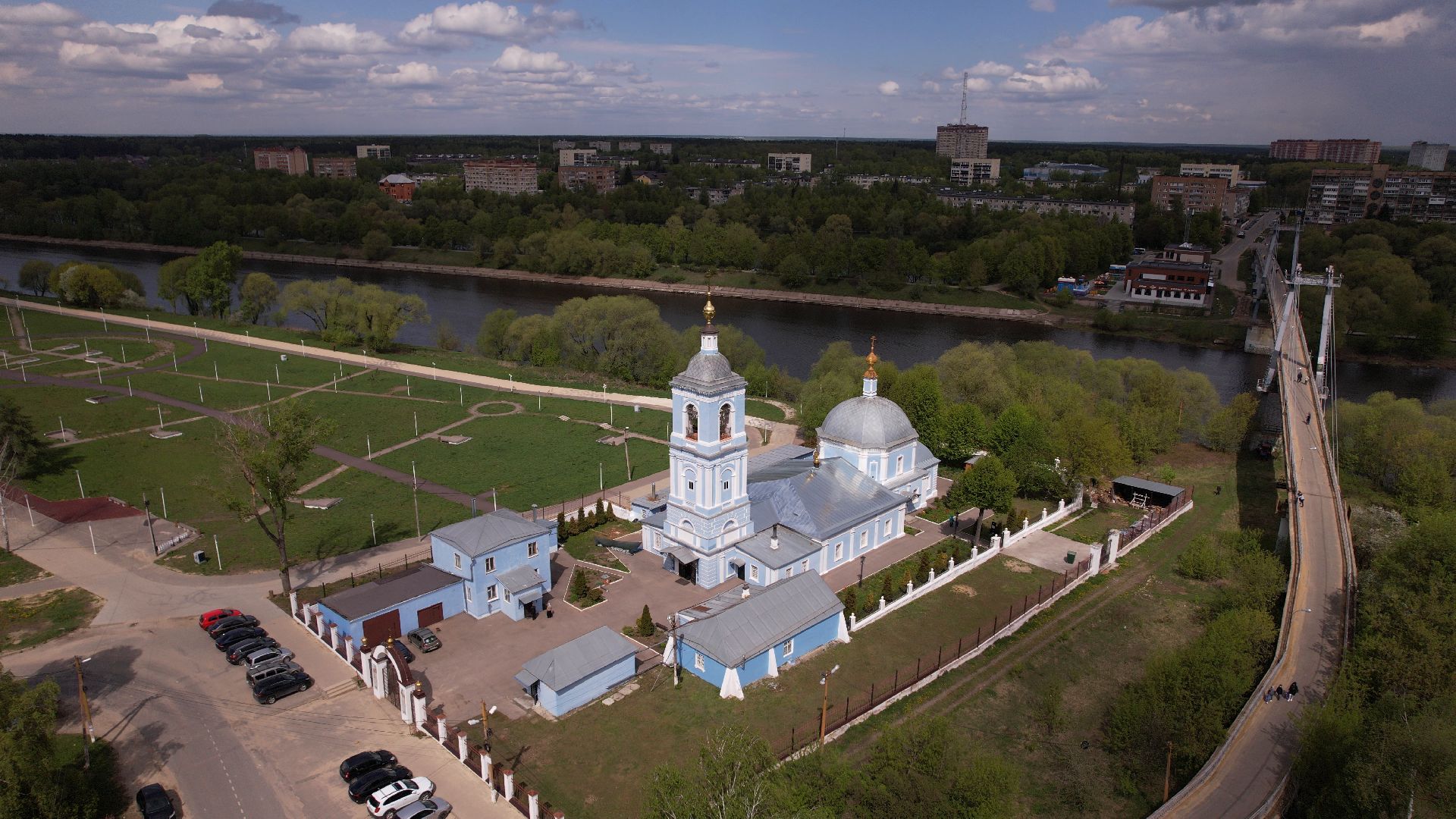 церковь, храм, мичурин,видео с коптера,