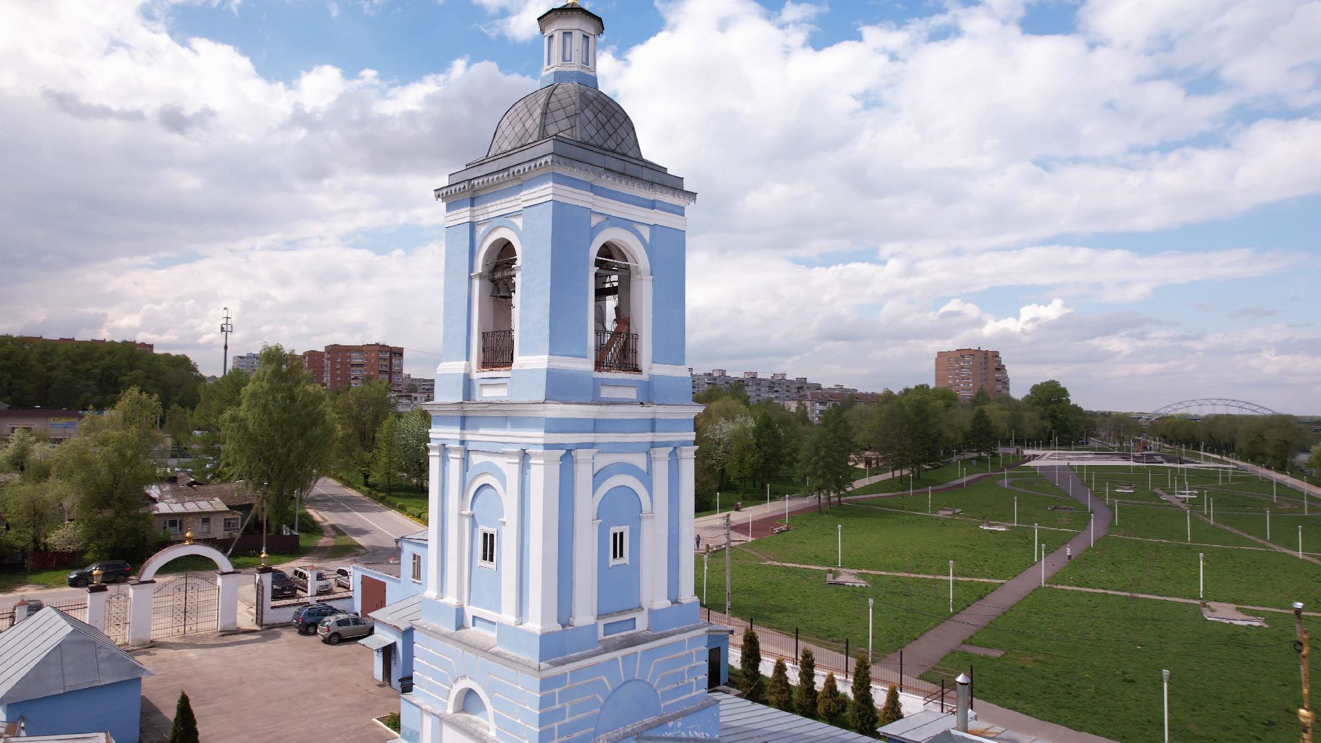 церковь, храм, мичурин,видео с коптера,