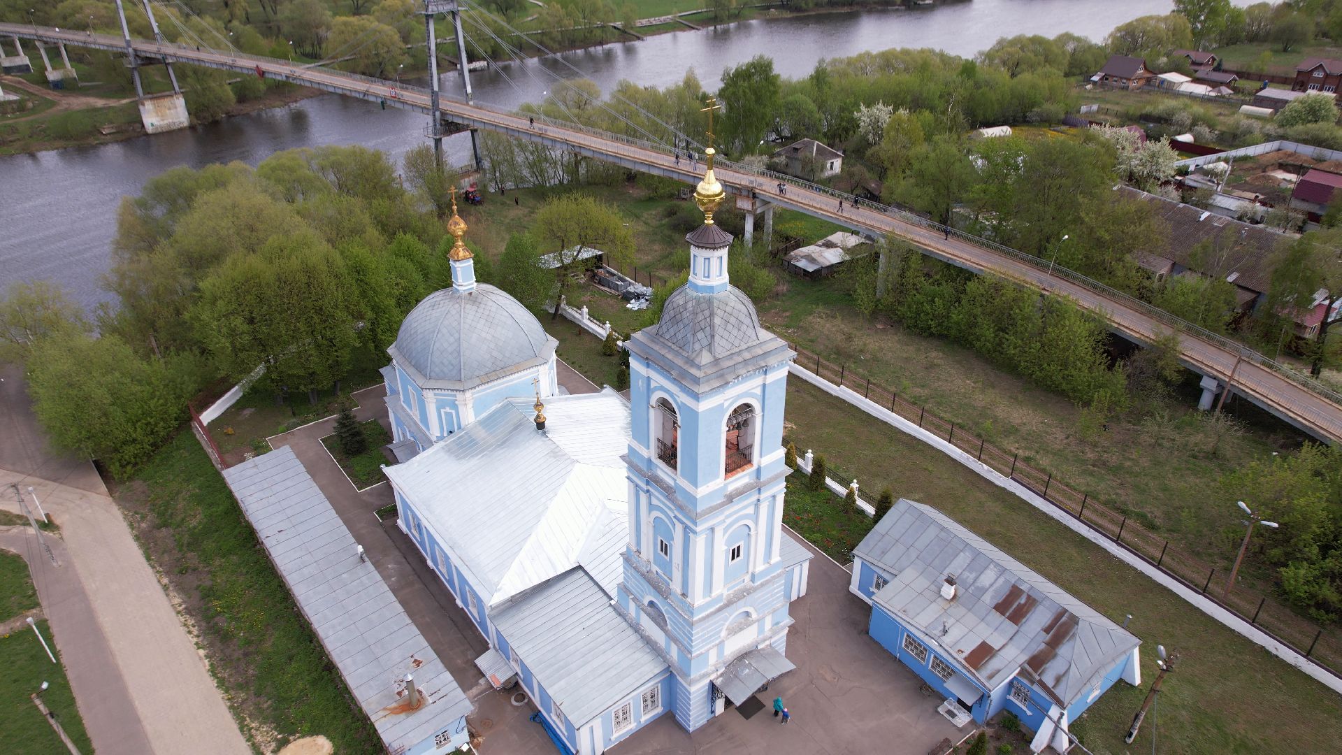 церковь, храм, мичурин,видео с коптера,