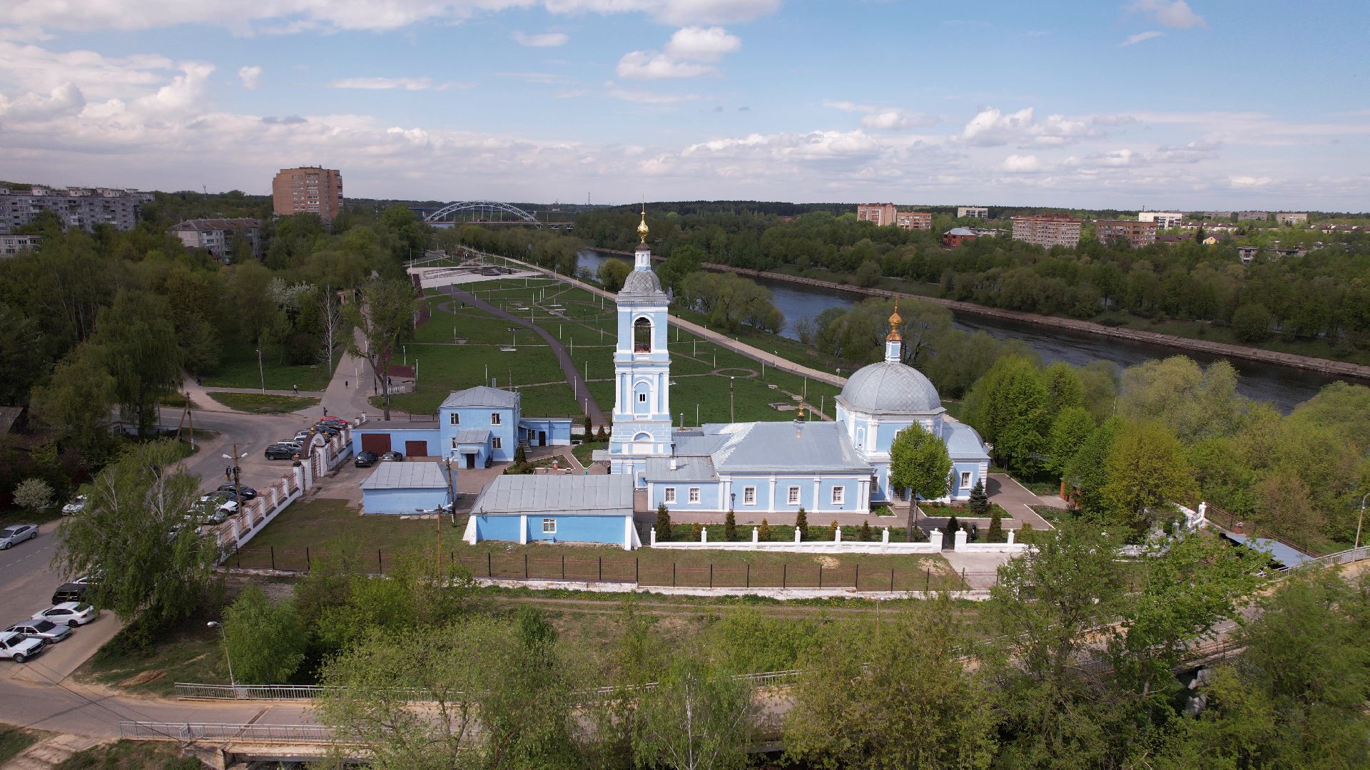 церковь, храм, мичурин,видео с коптера,