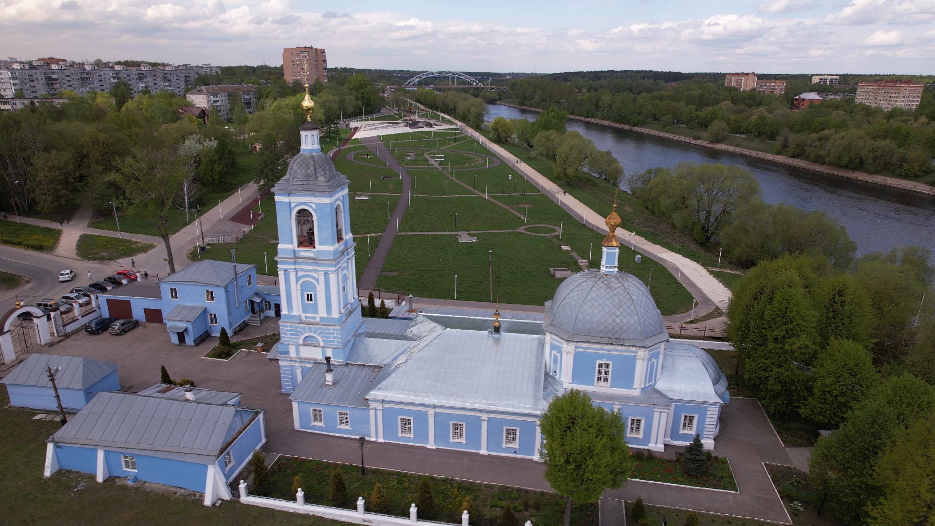 церковь, храм, мичурин,видео с коптера,
