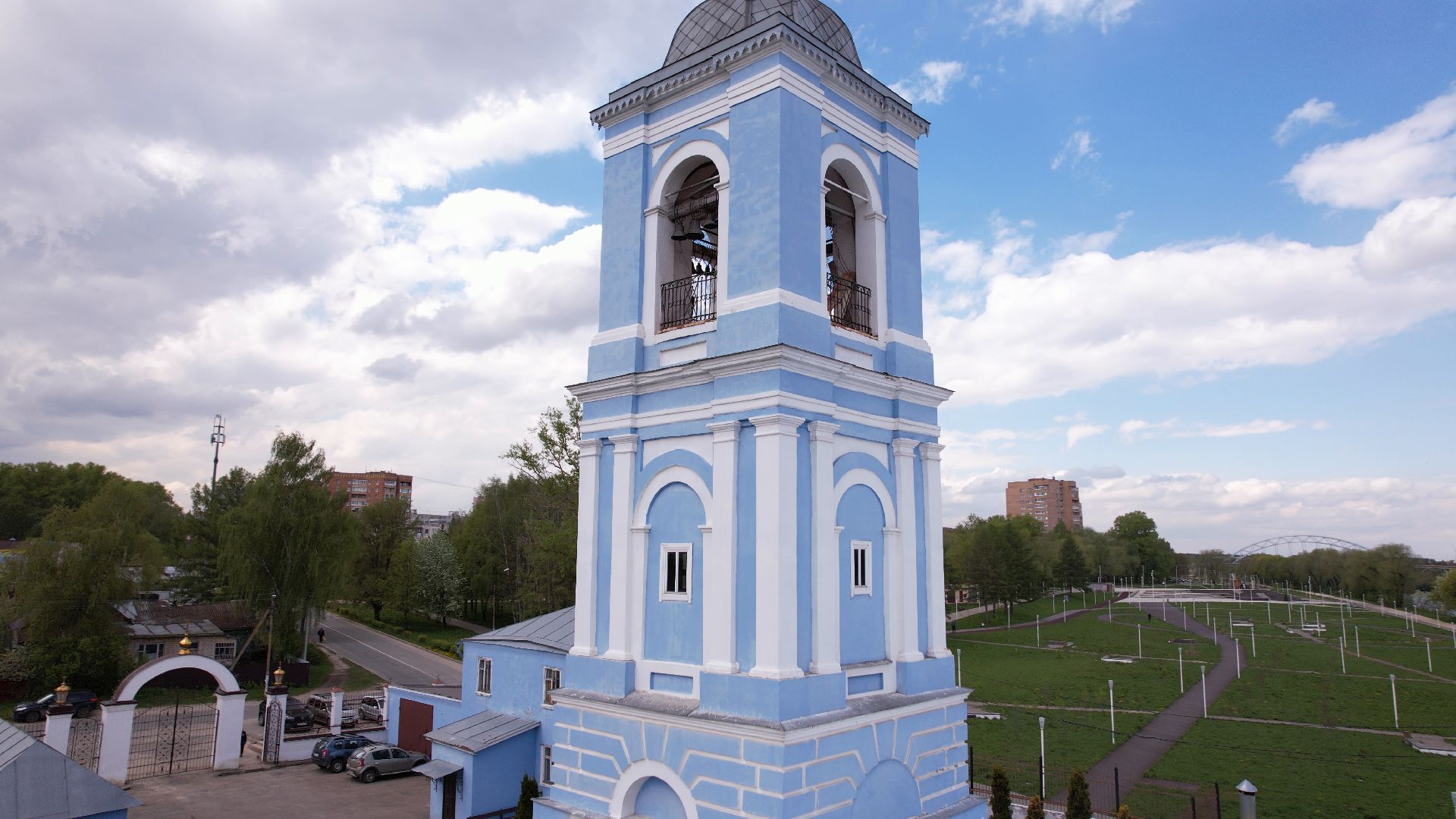 церковь, храм, мичурин,видео с коптера,