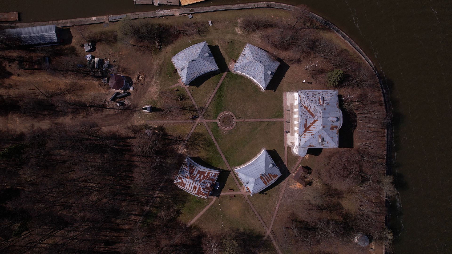 усадьба, руза, архитектура,видео с коптера,