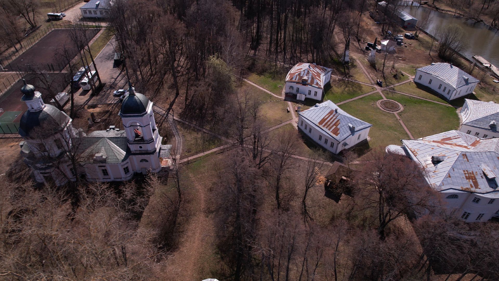 усадьба, руза, архитектура,видео с коптера,