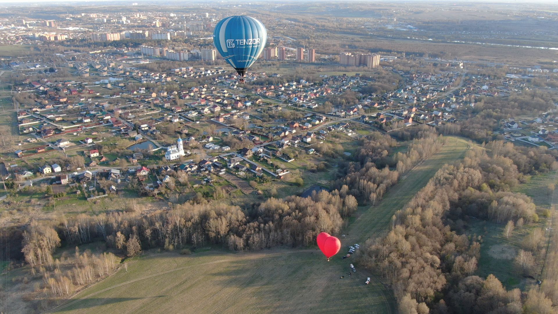 воздушный шар, дмитров, аэроклуб,видео с коптера,