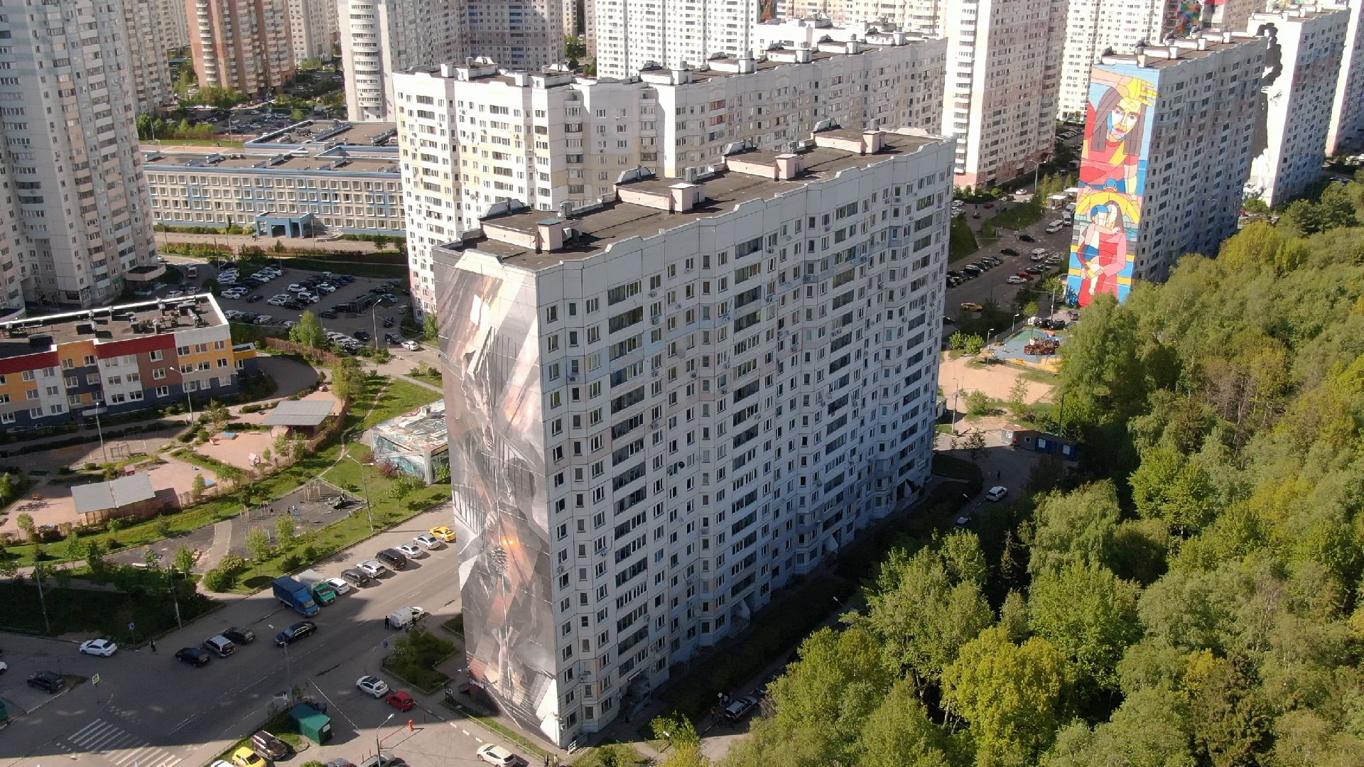 мурал, живопись, стрит арт, одинцово,видео с коптера,