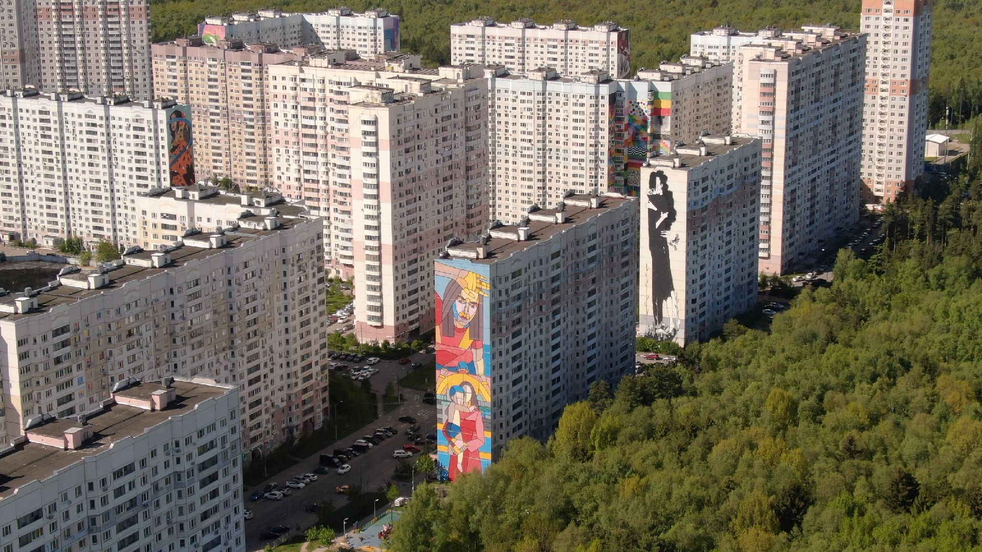 мурал, живопись, стрит арт, одинцово,видео с коптера,