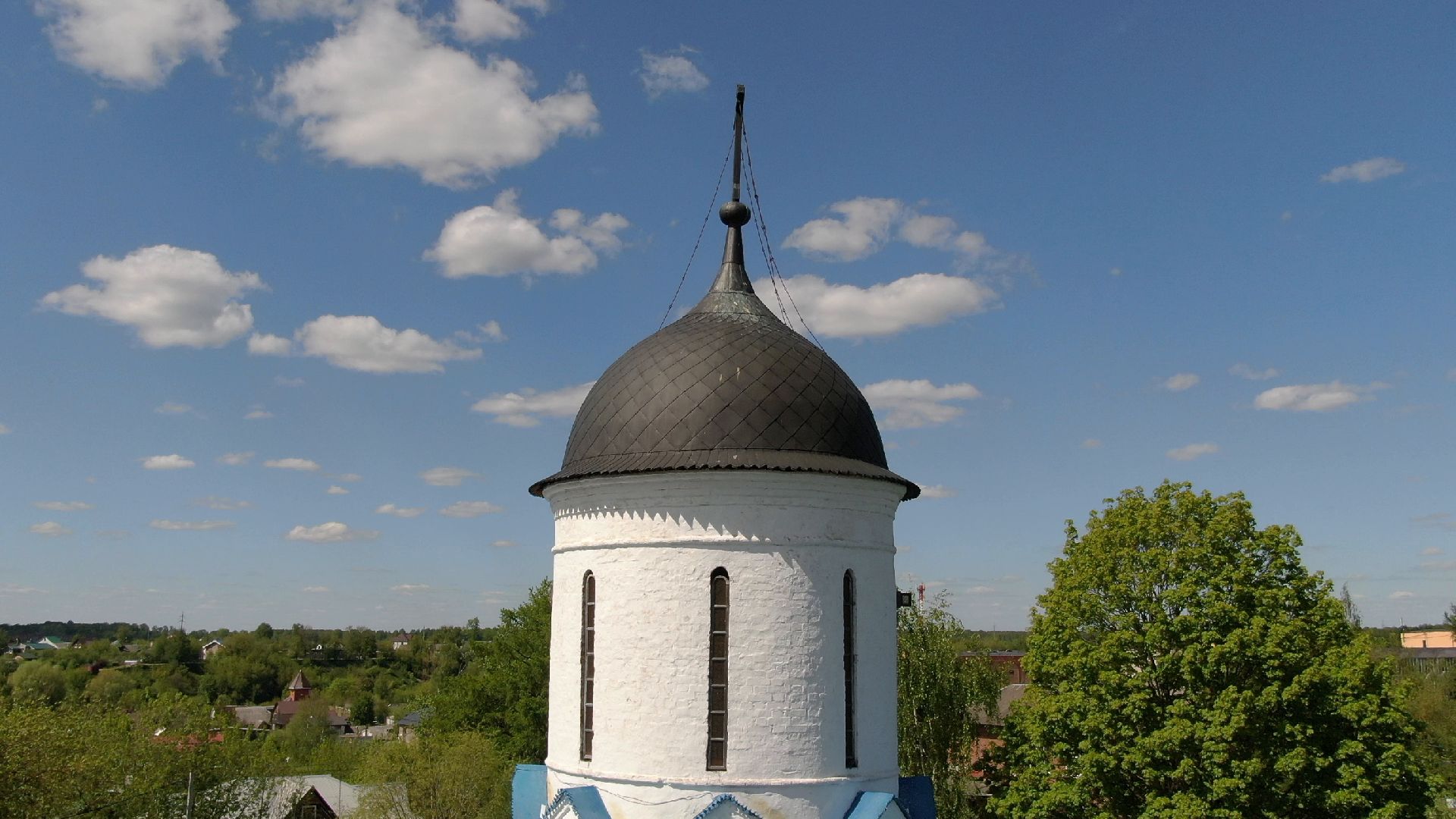 церковь, клин,видео с коптера,