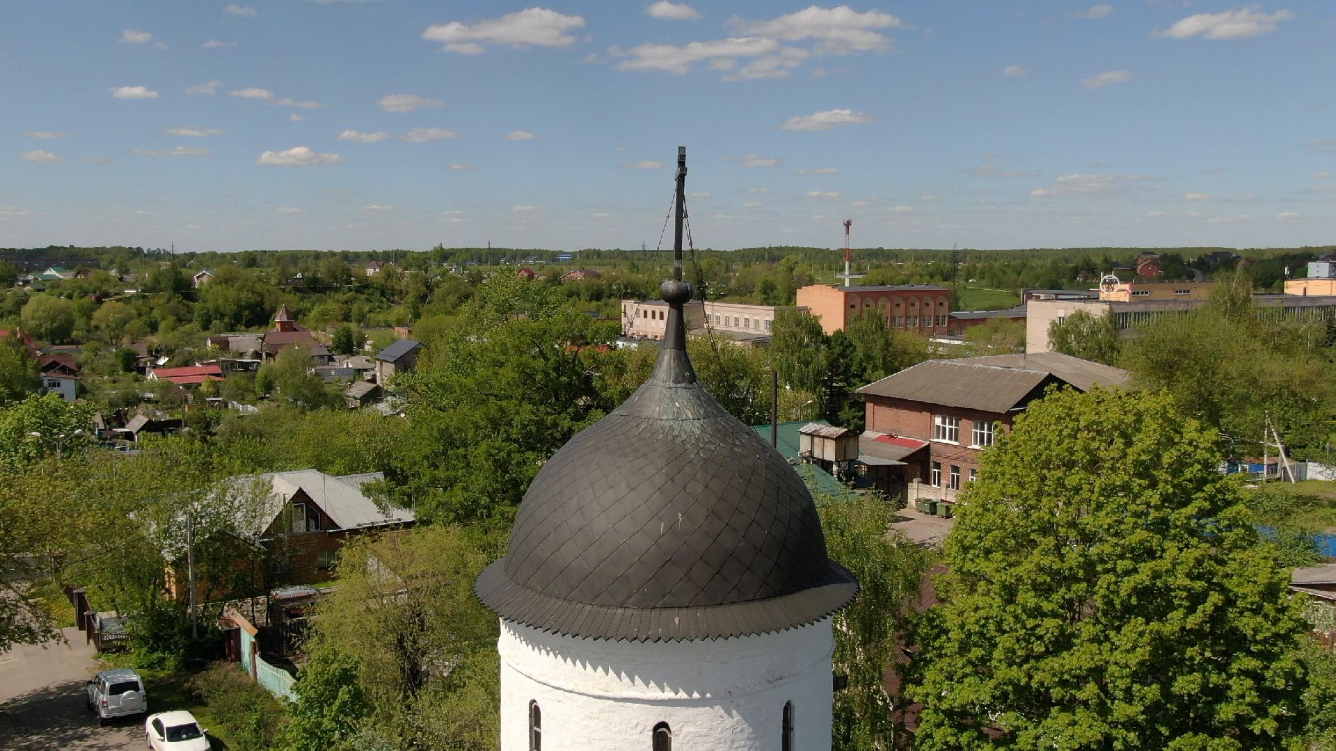 церковь, клин,видео с коптера,