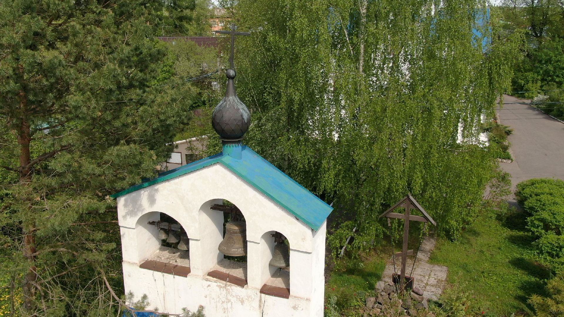 церковь, клин,видео с коптера,