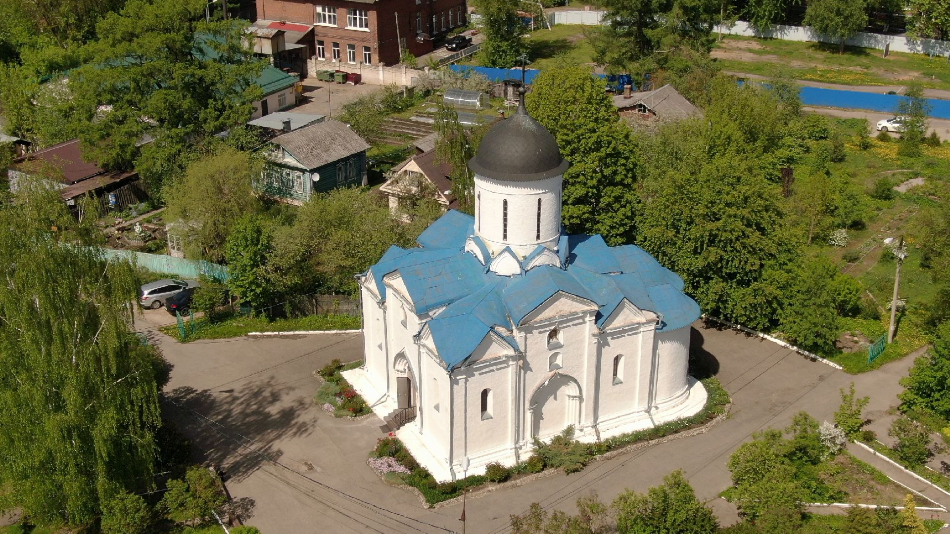 церковь, клин,видео с коптера,