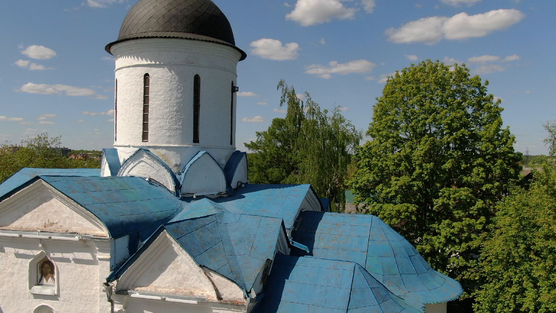 церковь, клин,видео с коптера,