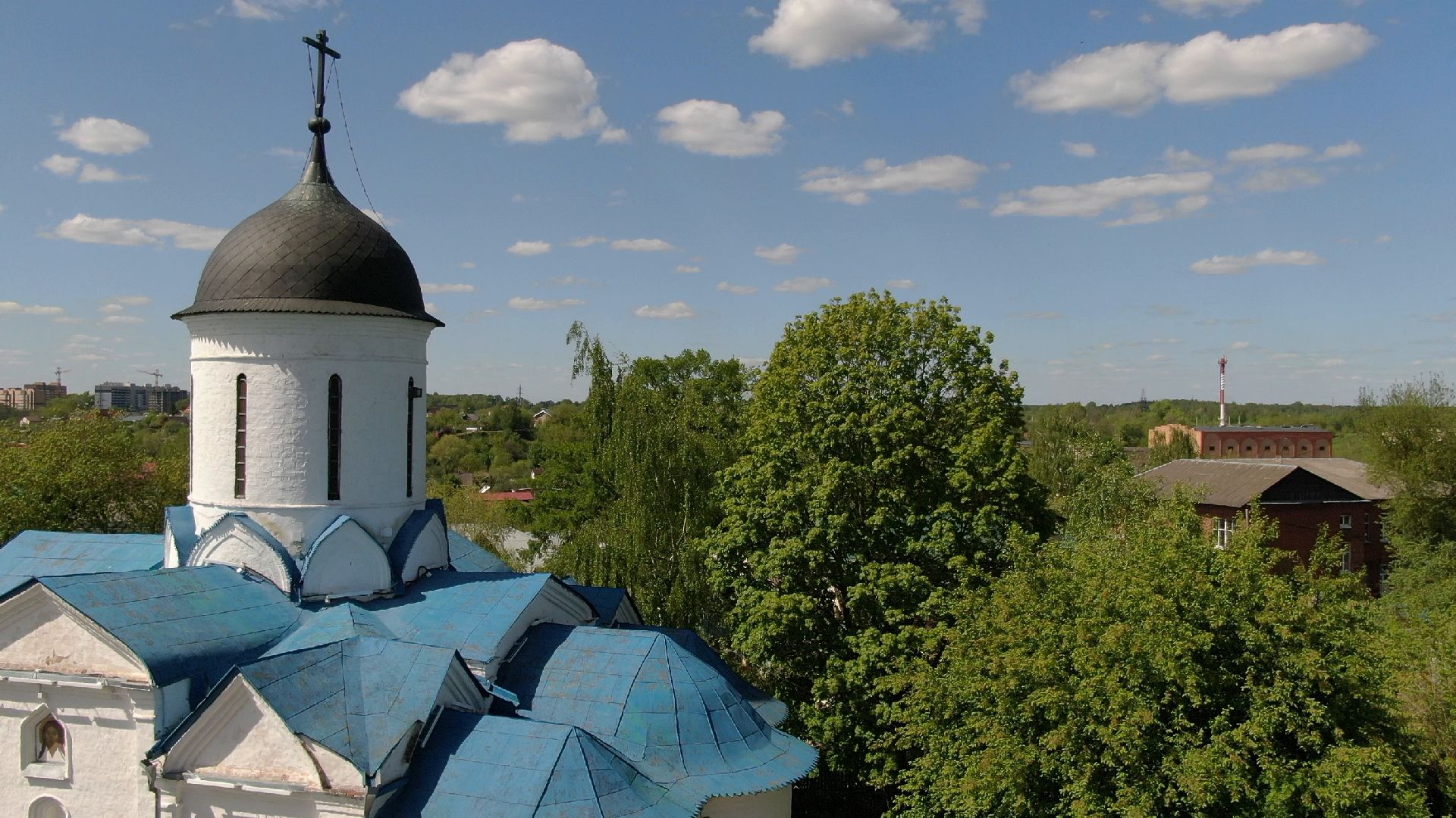 церковь, клин,видео с коптера,