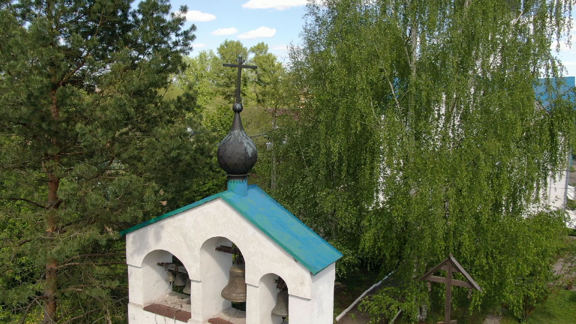 церковь, клин,видео с коптера,