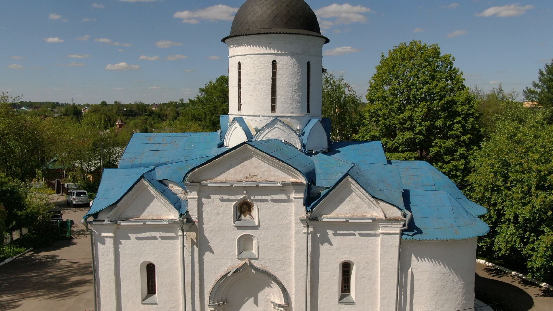 церковь, клин,видео с коптера,