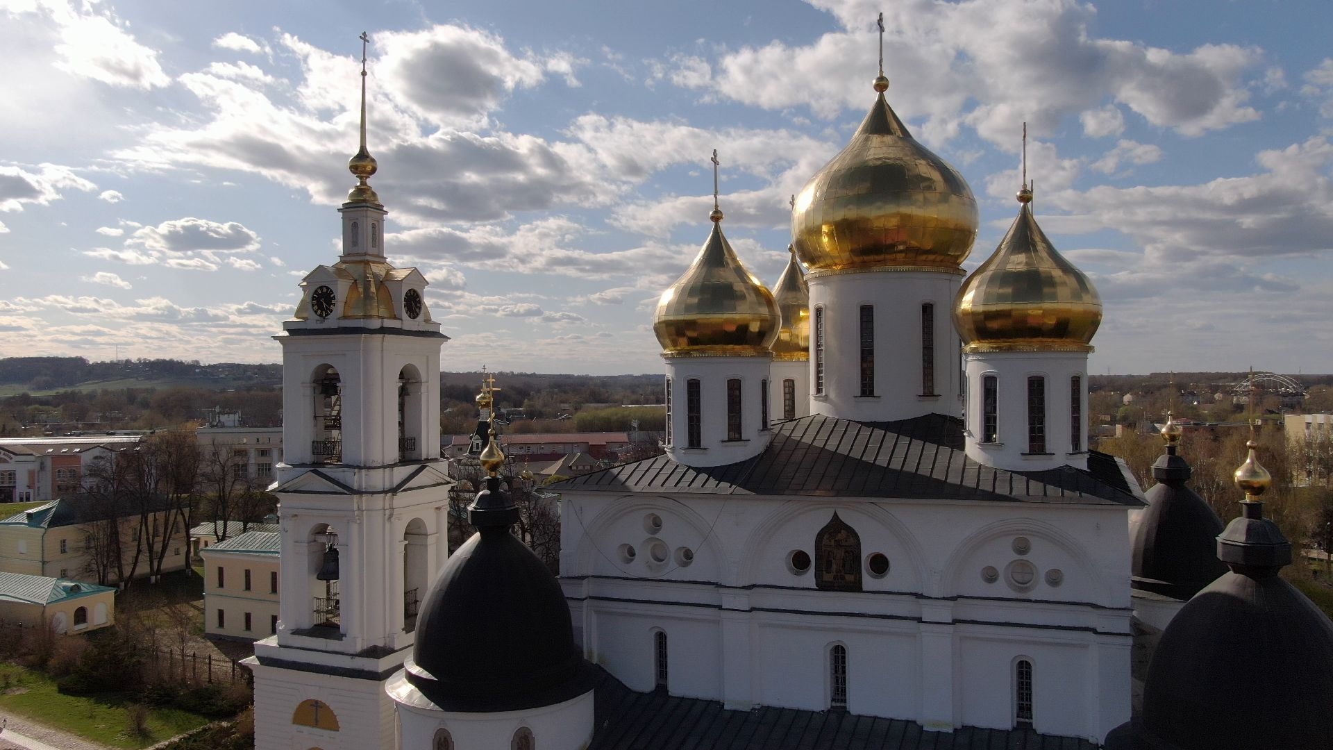памятник, дмитров, кремль,видео с коптера,