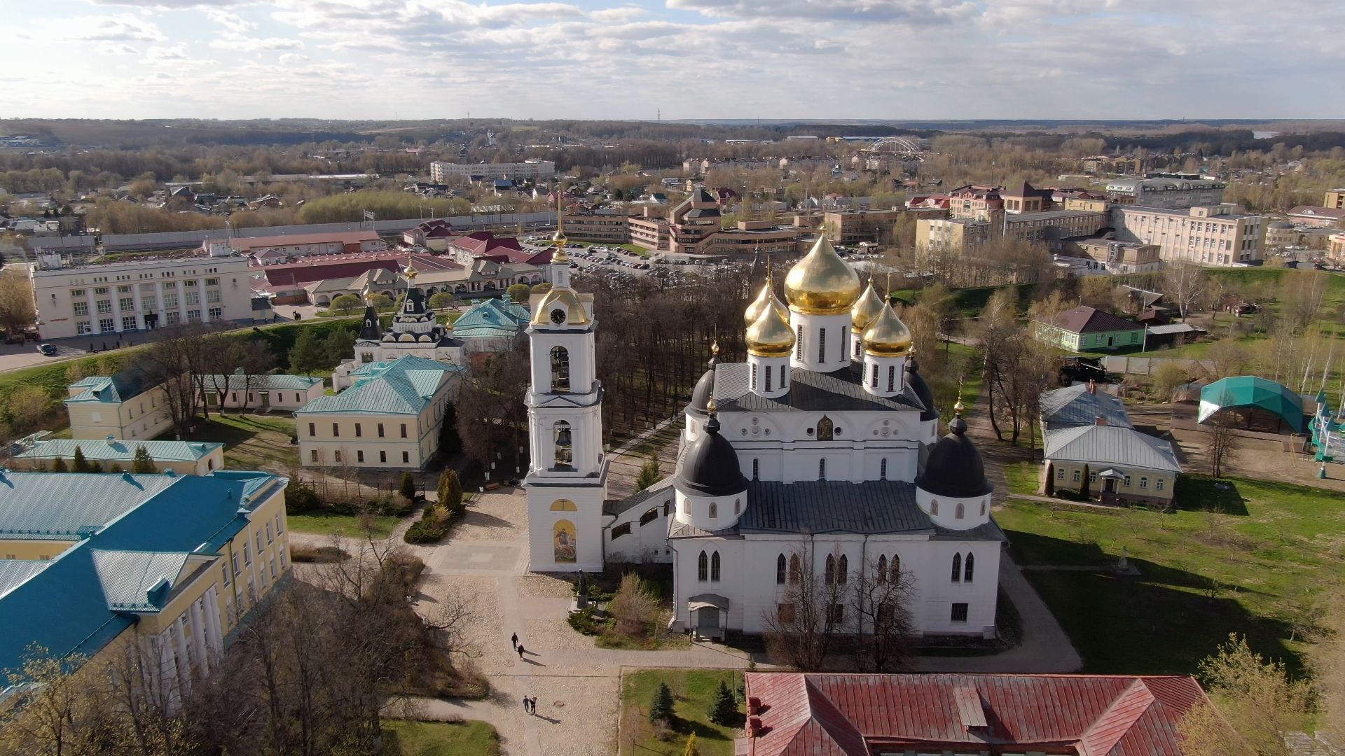 памятник, дмитров, кремль,видео с коптера,