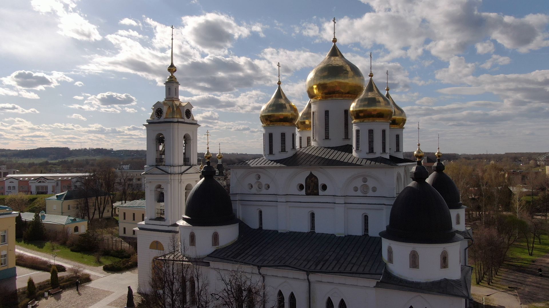 памятник, дмитров, кремль,видео с коптера,