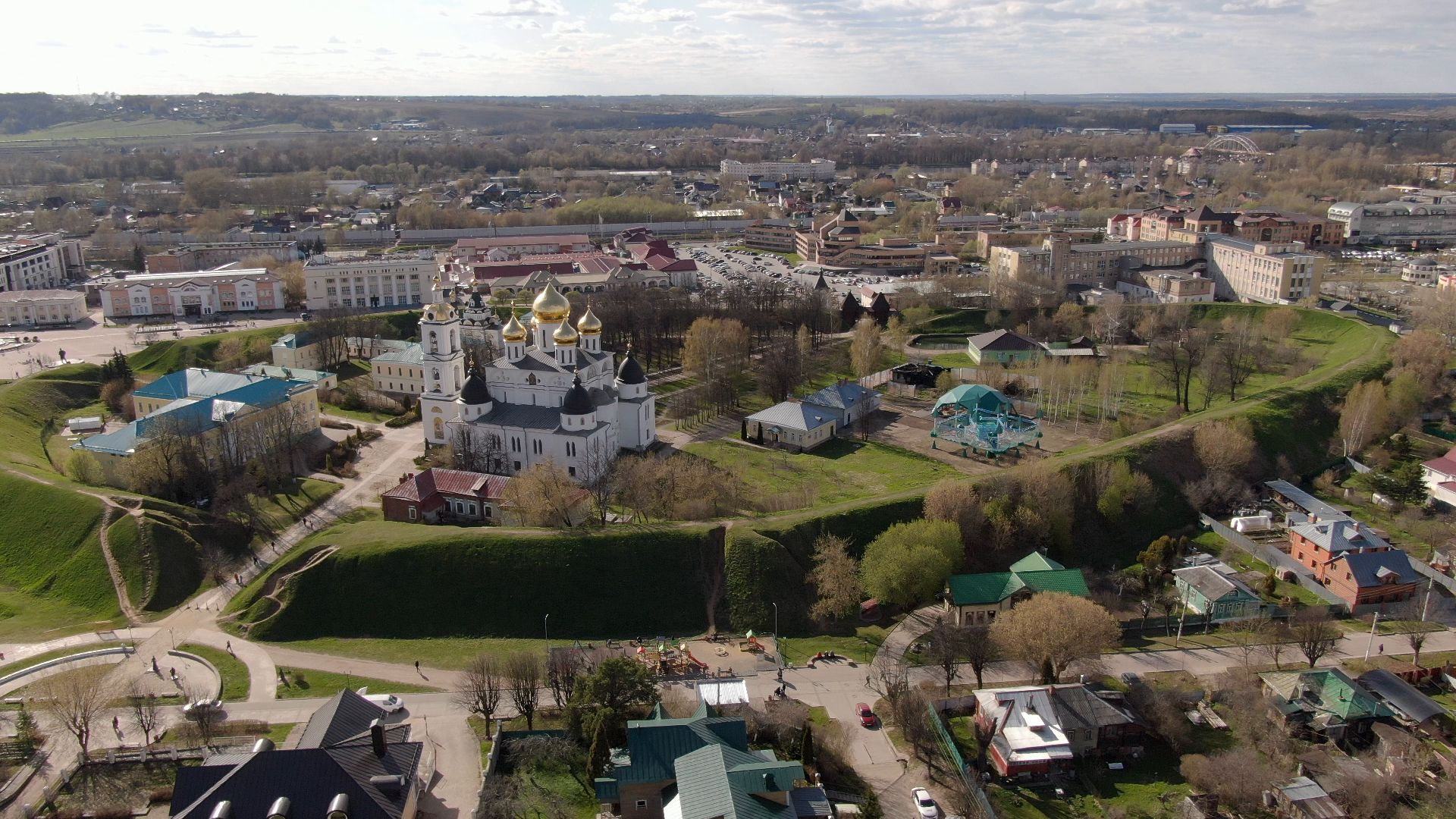 памятник, дмитров, кремль,видео с коптера,