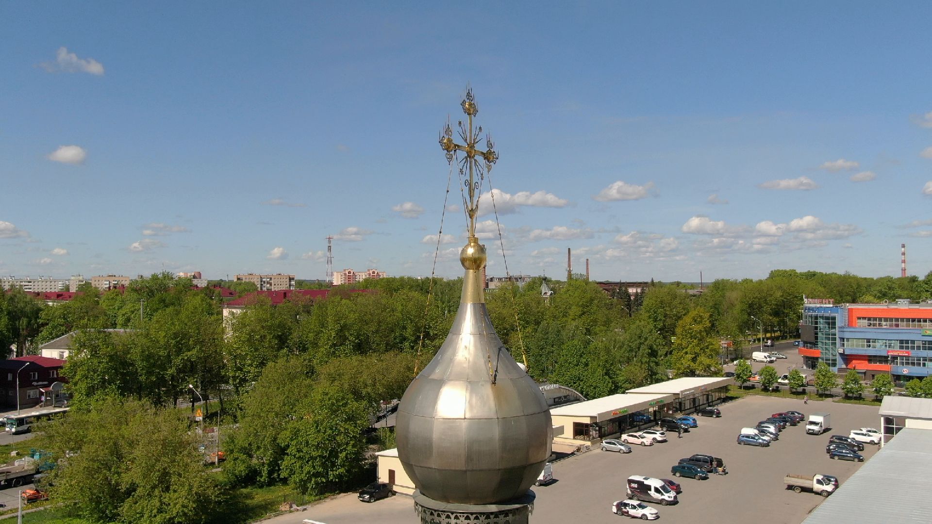храм, клин, церковь,видео с коптера,
