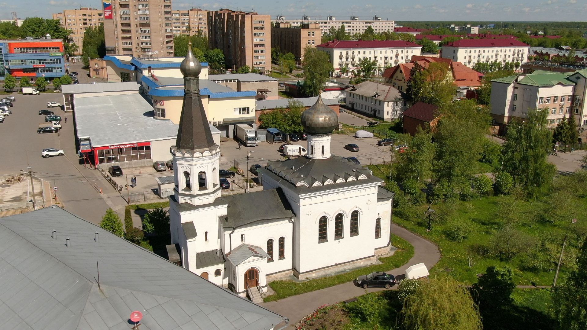 храм, клин, церковь,видео с коптера,