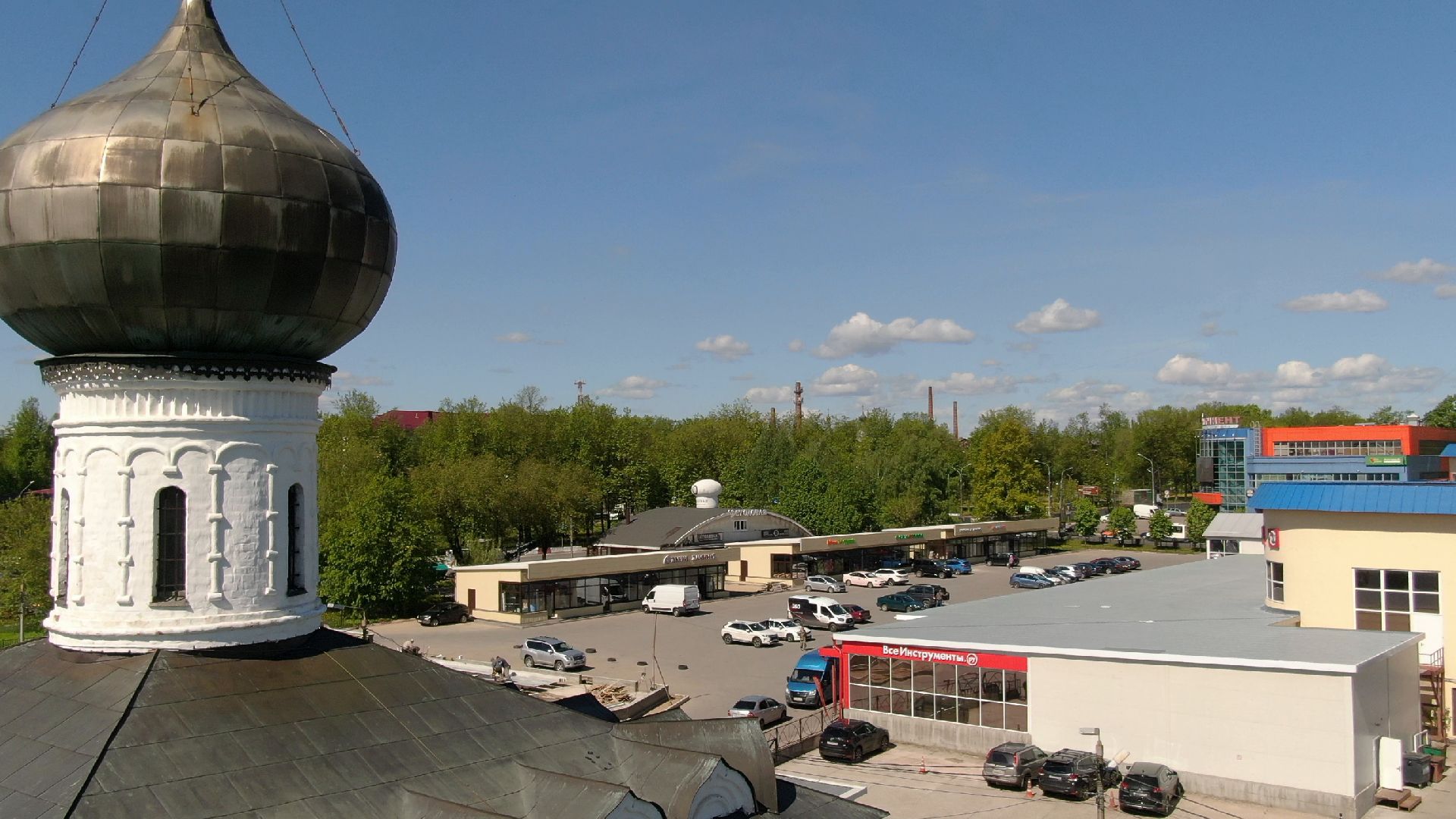 храм, клин, церковь,видео с коптера,