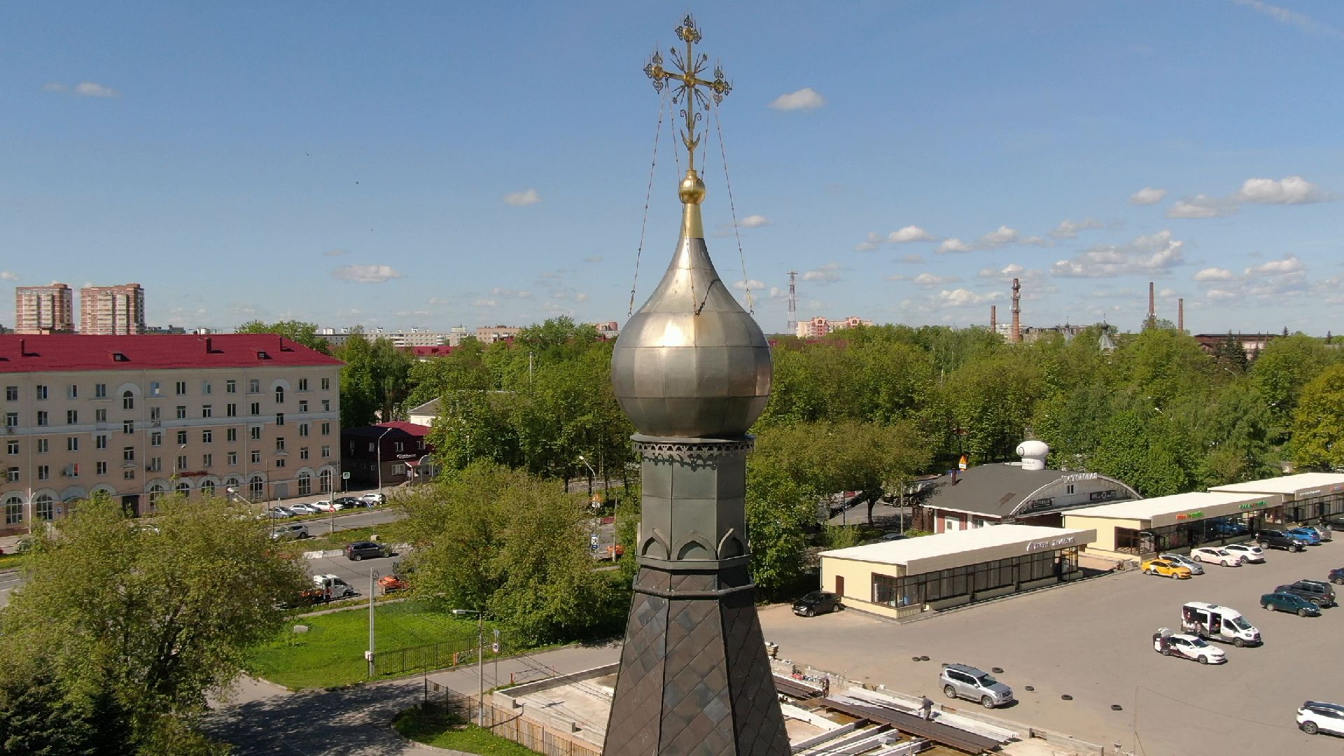 храм, клин, церковь,видео с коптера,