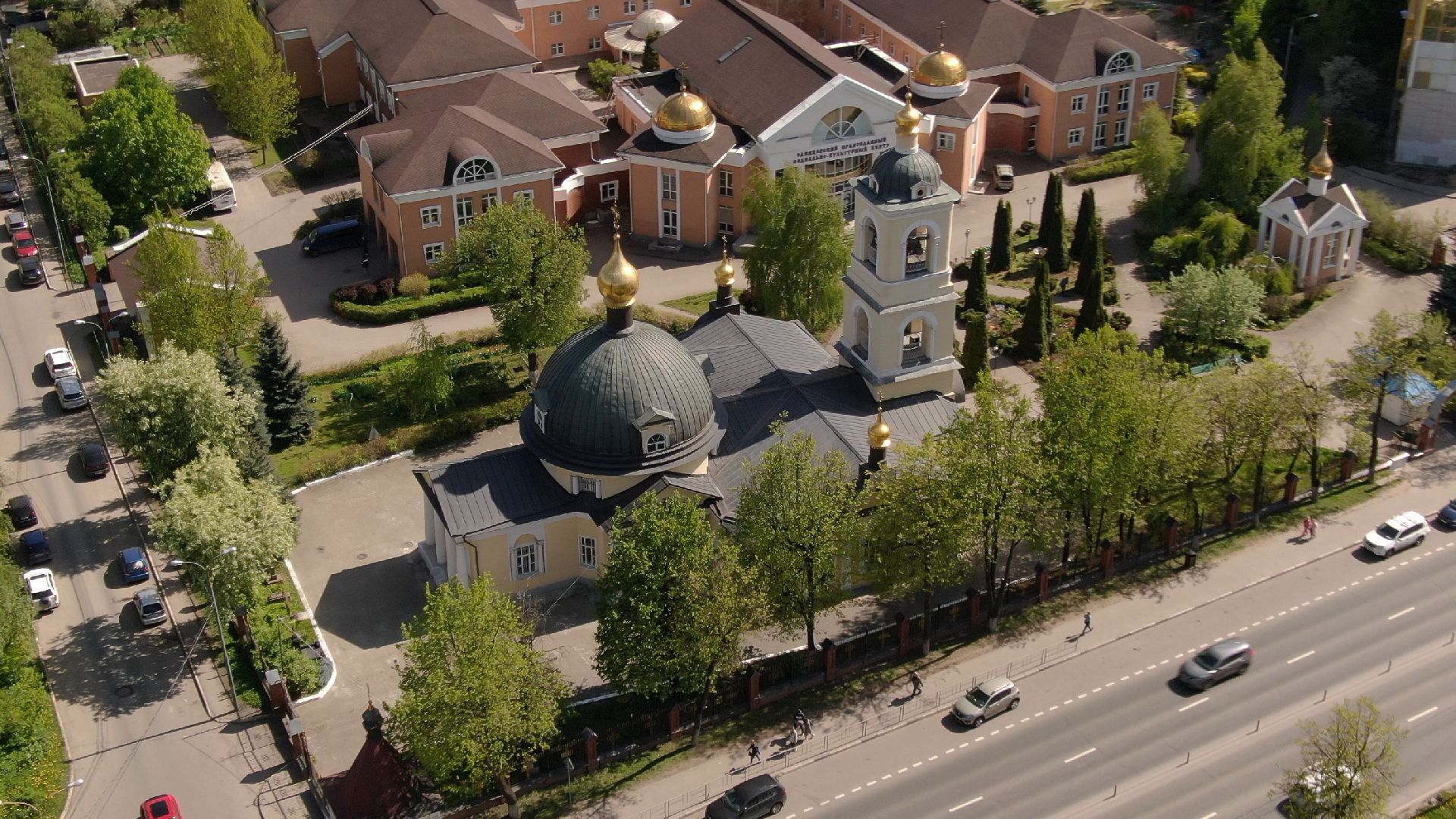 церковь, храм, одинцово,видео с коптера,