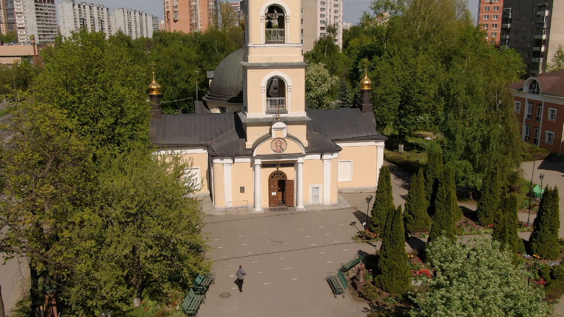 церковь, храм, одинцово,видео с коптера,