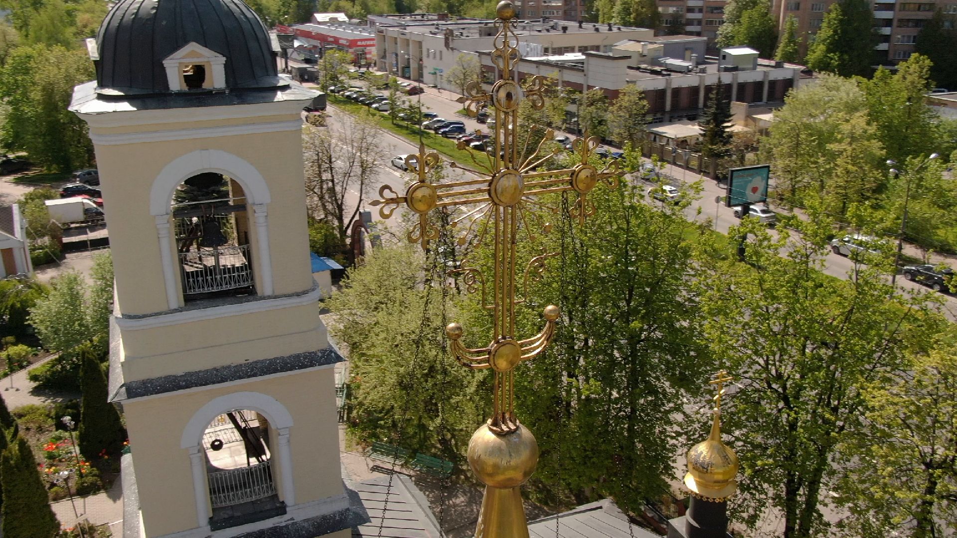 церковь, храм, одинцово,видео с коптера,