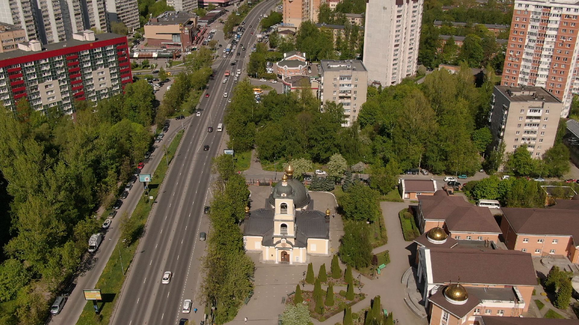 церковь, храм, одинцово,видео с коптера,