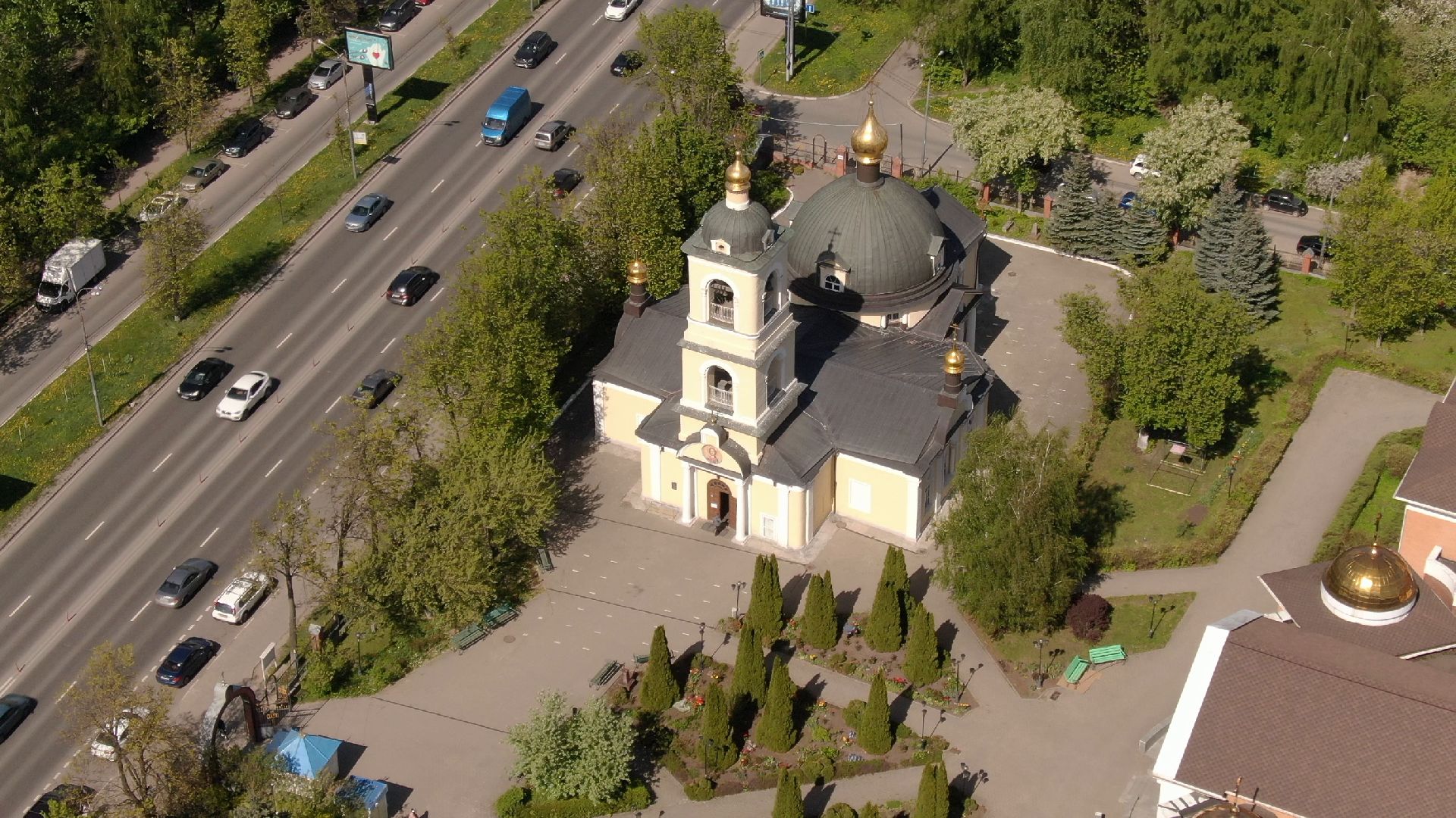 церковь, храм, одинцово,видео с коптера,