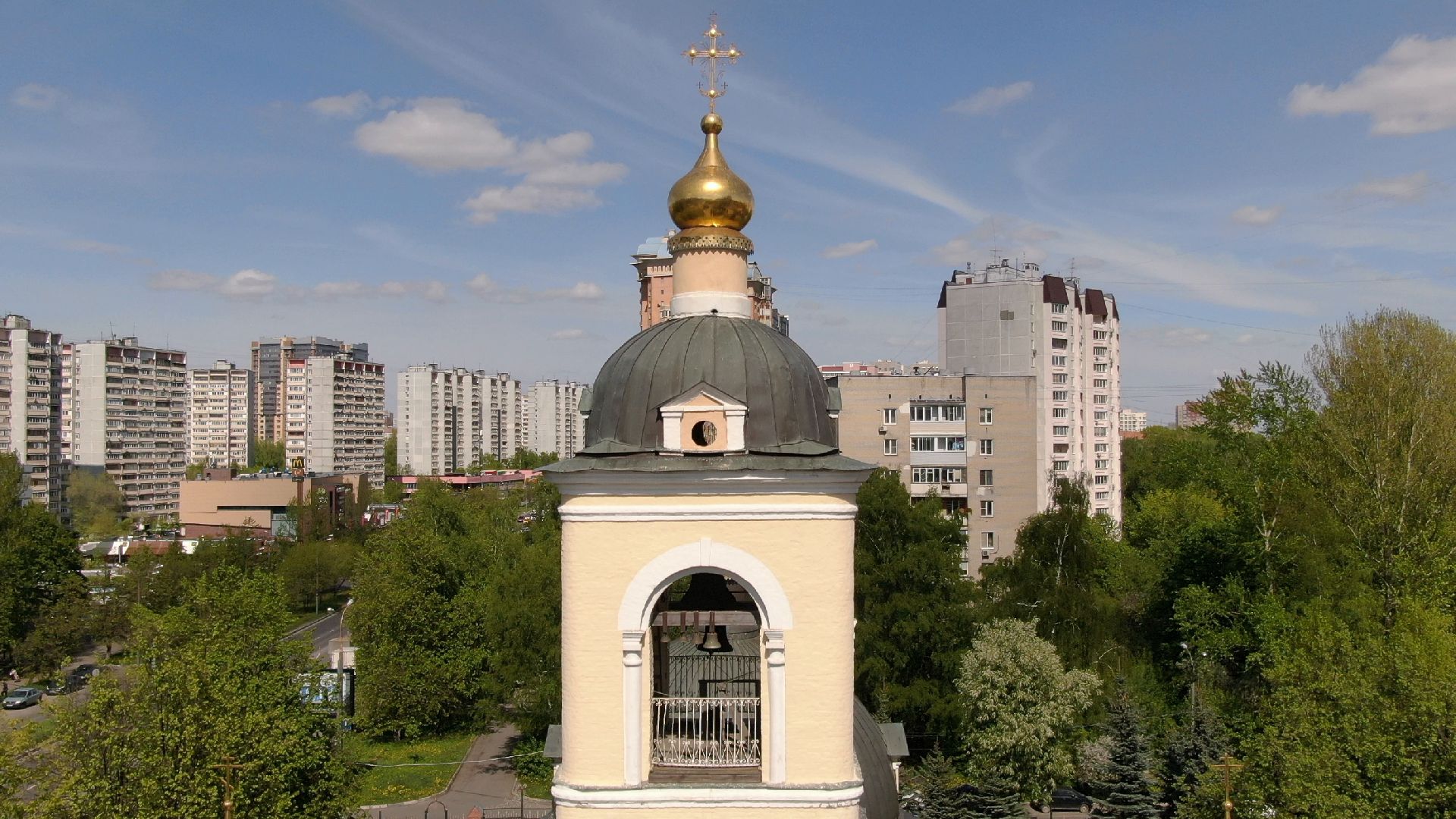 церковь, храм, одинцово,видео с коптера,