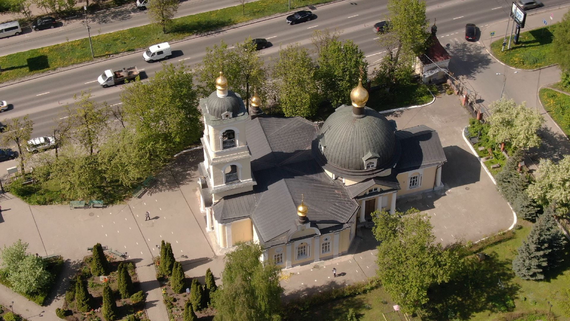 церковь, храм, одинцово,видео с коптера,