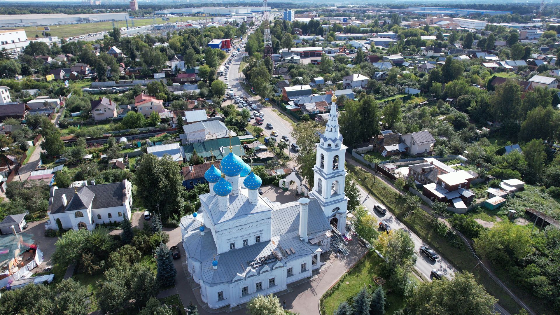 пушкино, храм, реставрация,видео с коптера,