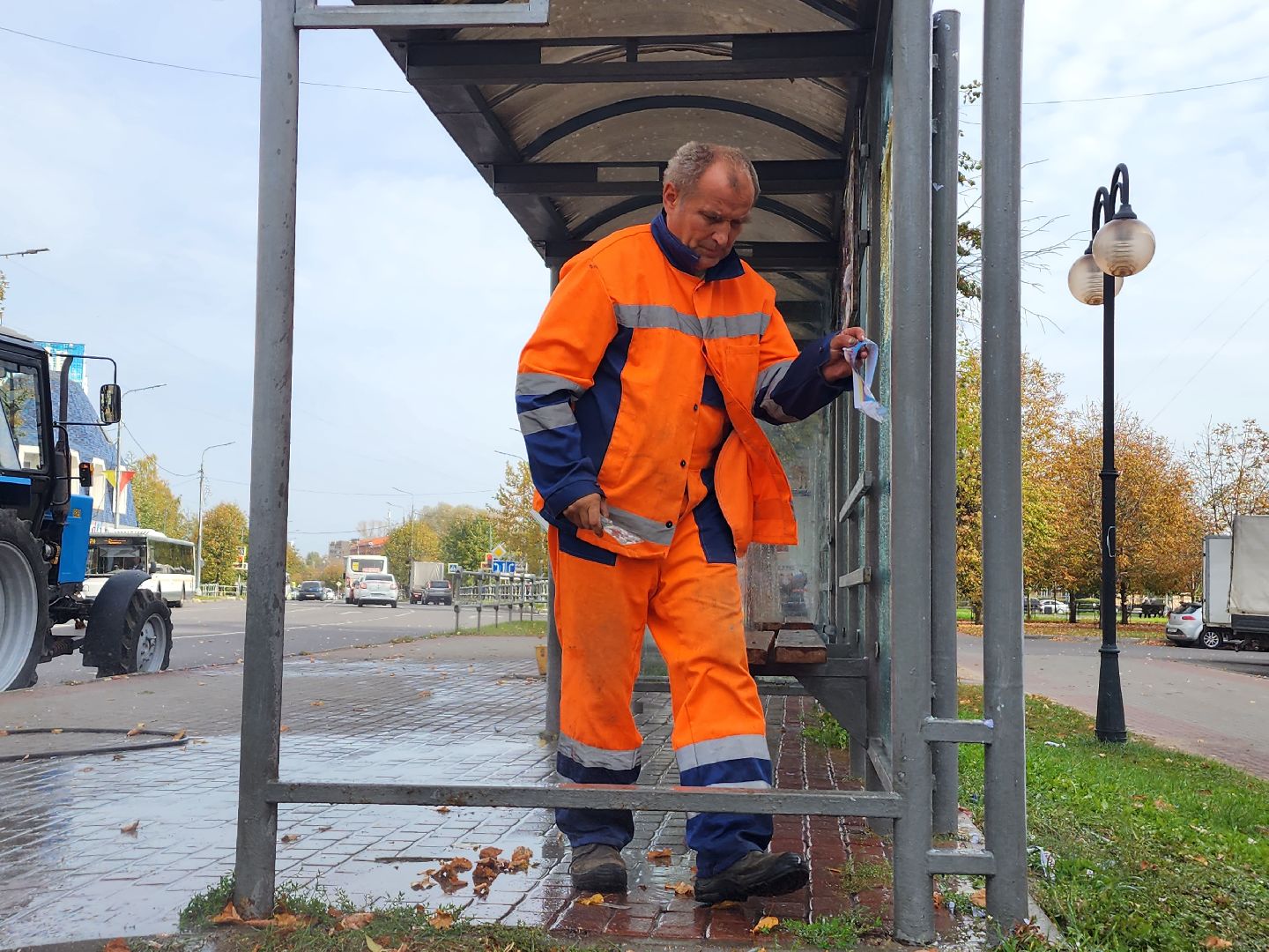 серпухов, автобусные остановки, комбинат благоустройства, благоустройство, подготовка к зиме,