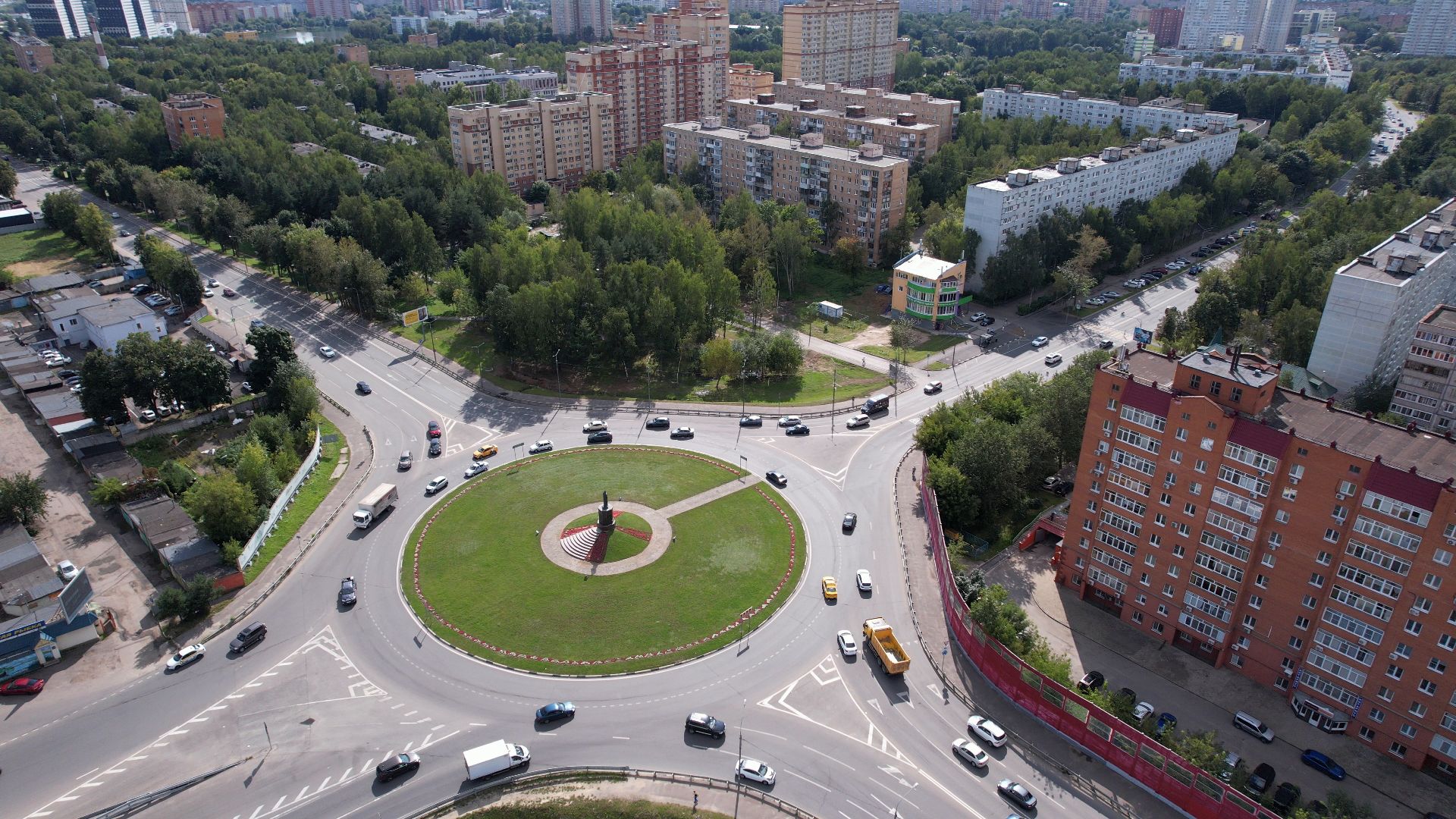 памятник, пушка, пушкино,видео с коптера,