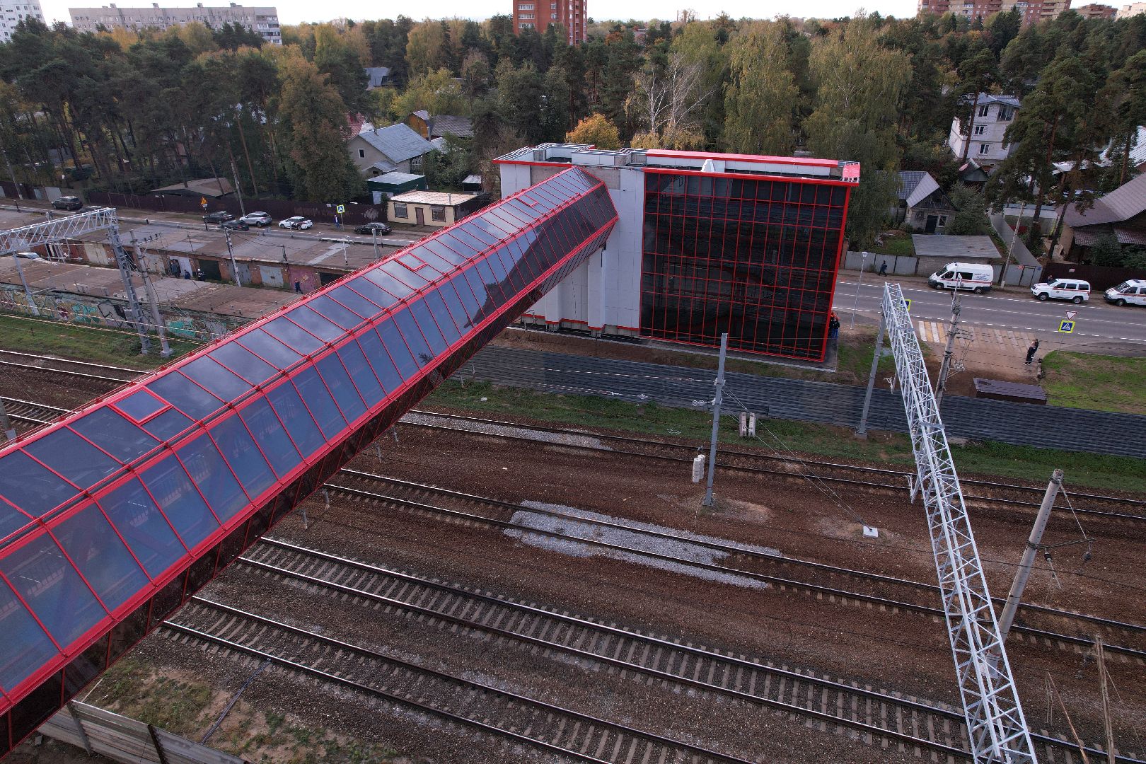 переход, раменское, жд,видео с коптера,