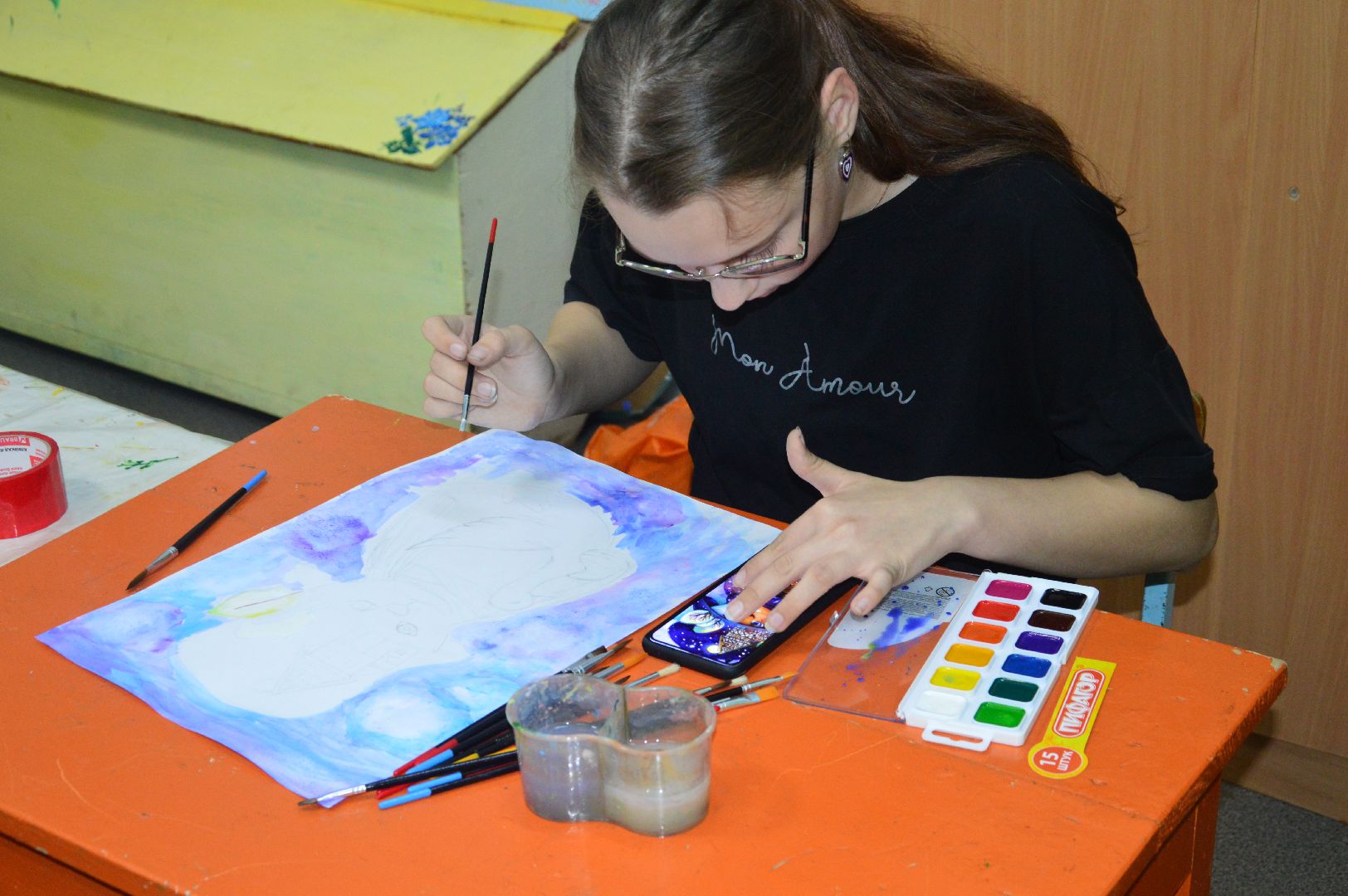 шатура, шатурторф, дом культуры, витражная роспись, ИЗО, студия,