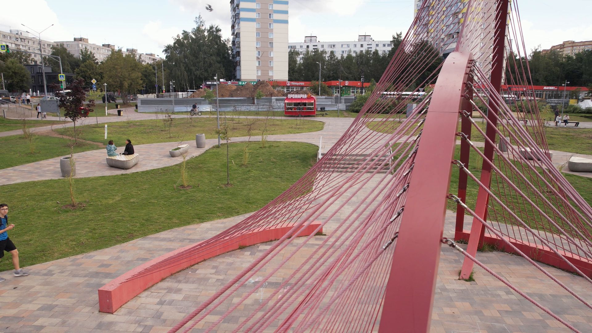 набережная, пушкино, парк,видео с коптера,