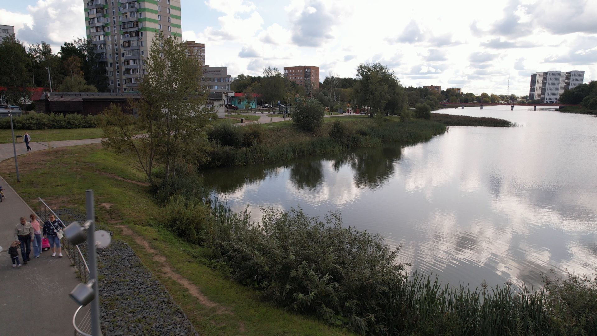 набережная, пушкино, парк,видео с коптера,