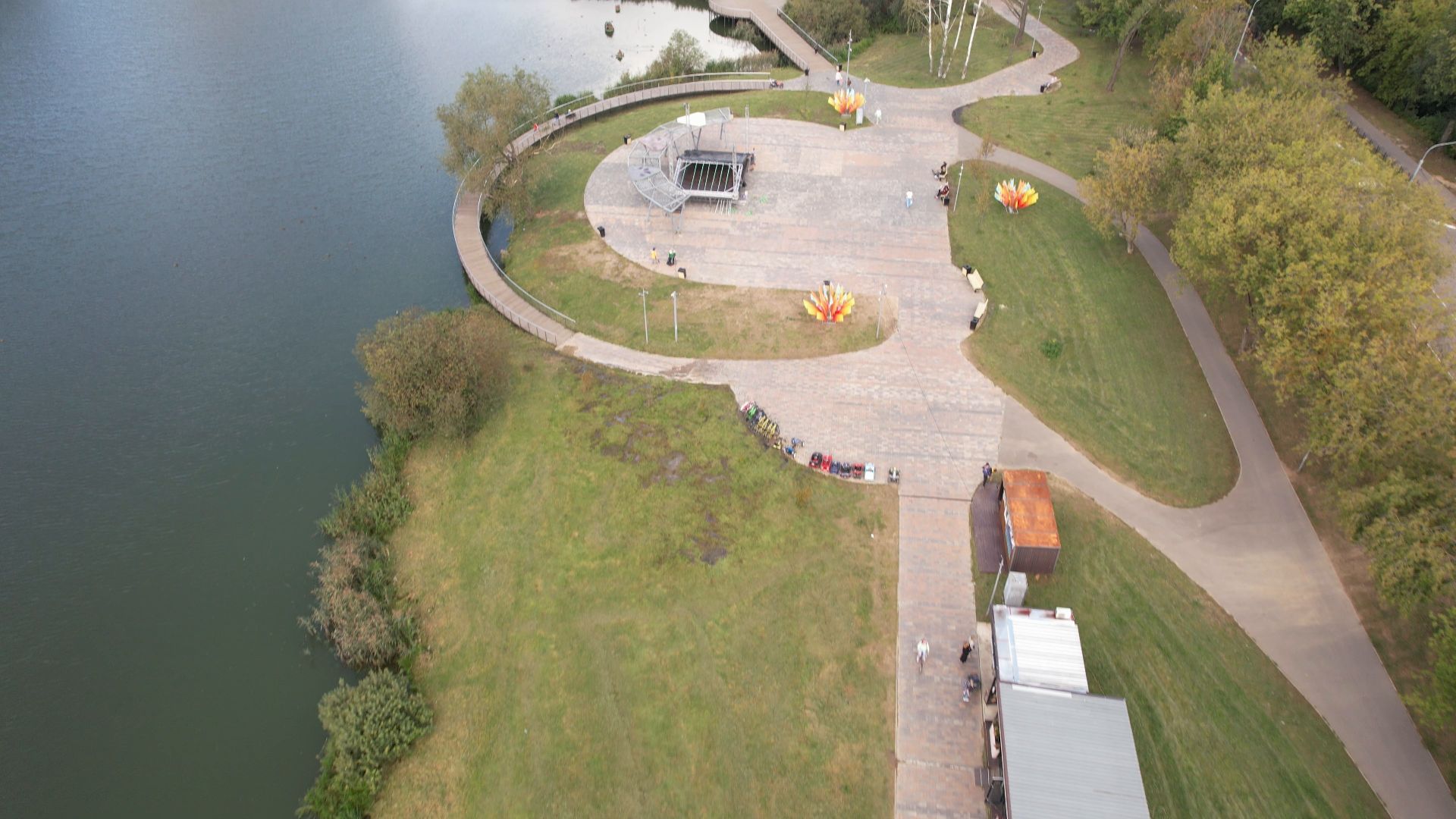 набережная, пушкино, парк,видео с коптера,