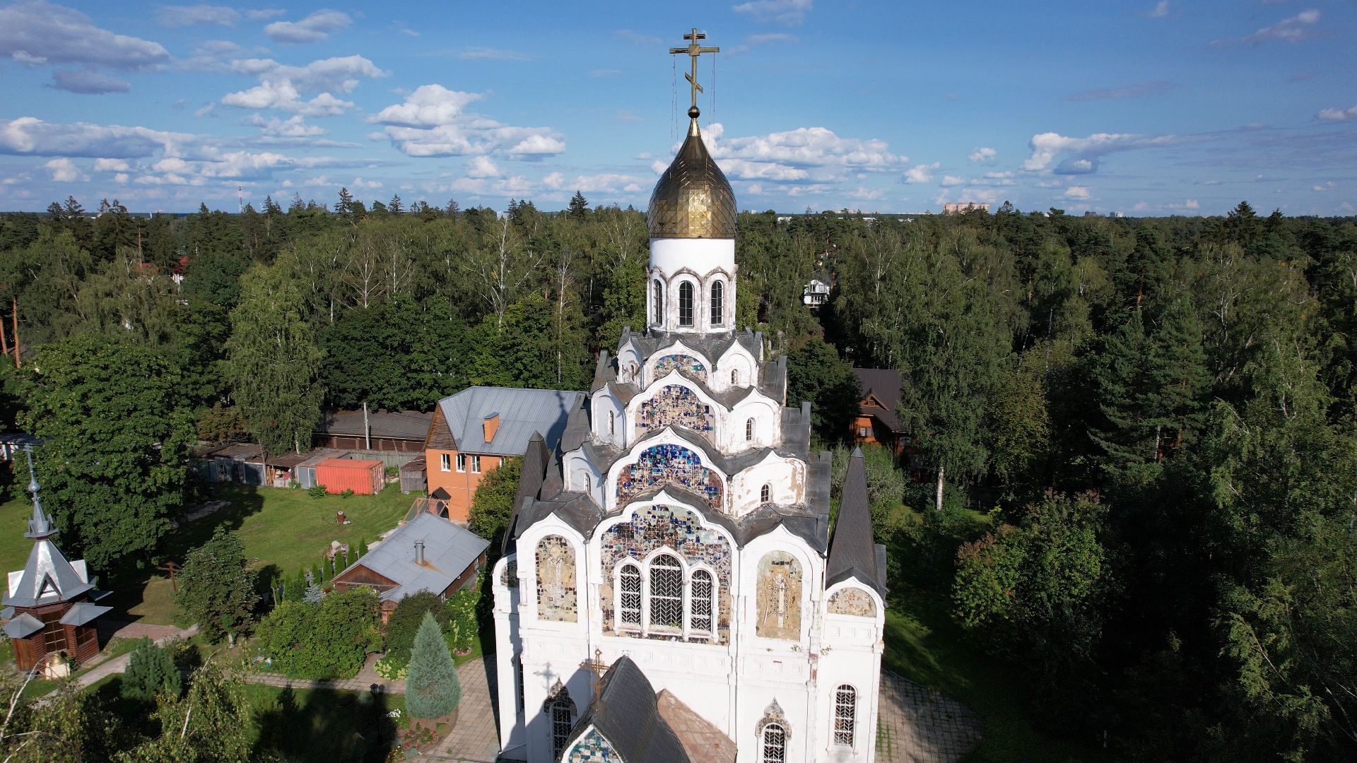 пушкино, храм, церковь,видео с коптера,