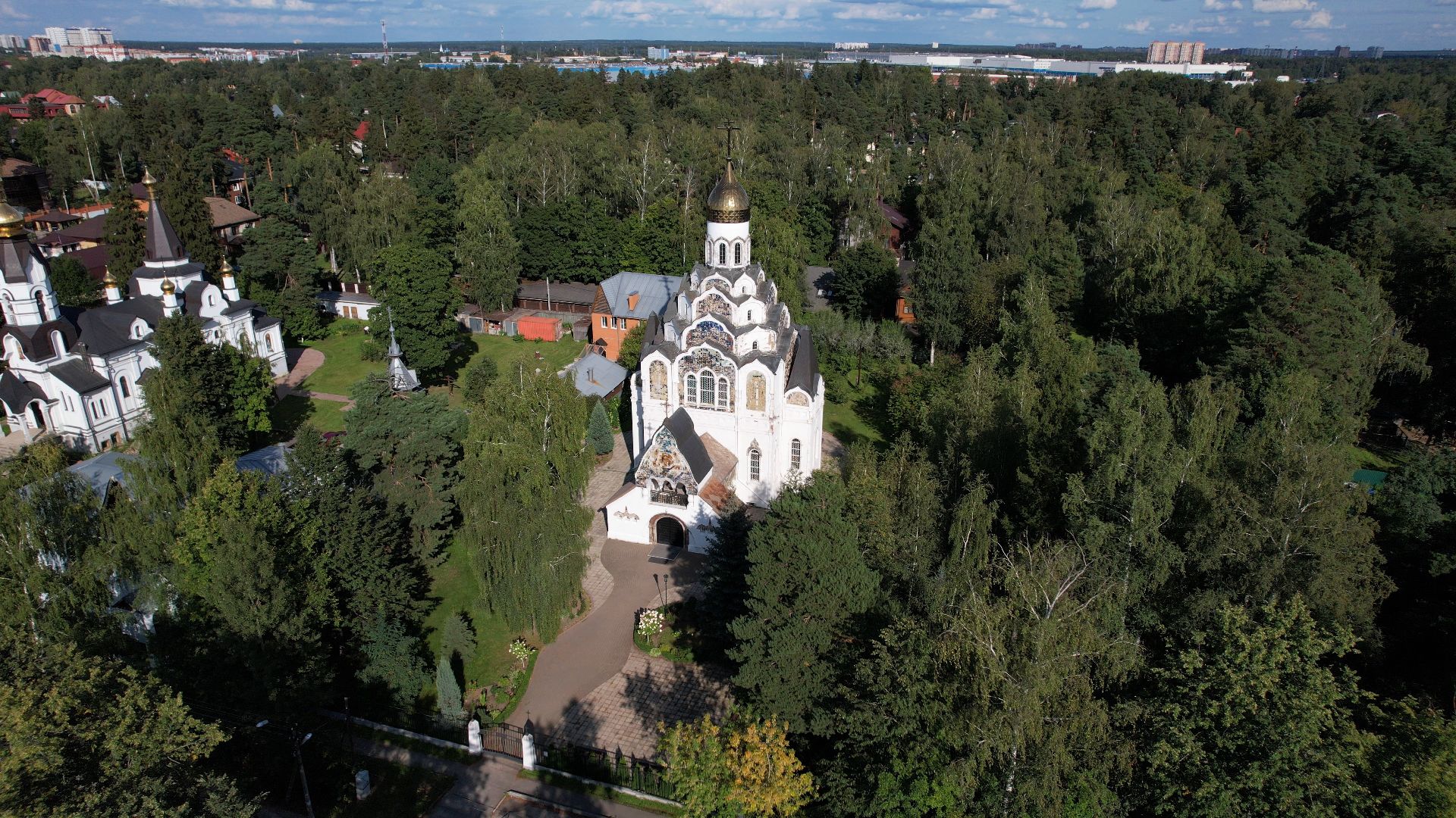 пушкино, храм, церковь,видео с коптера,
